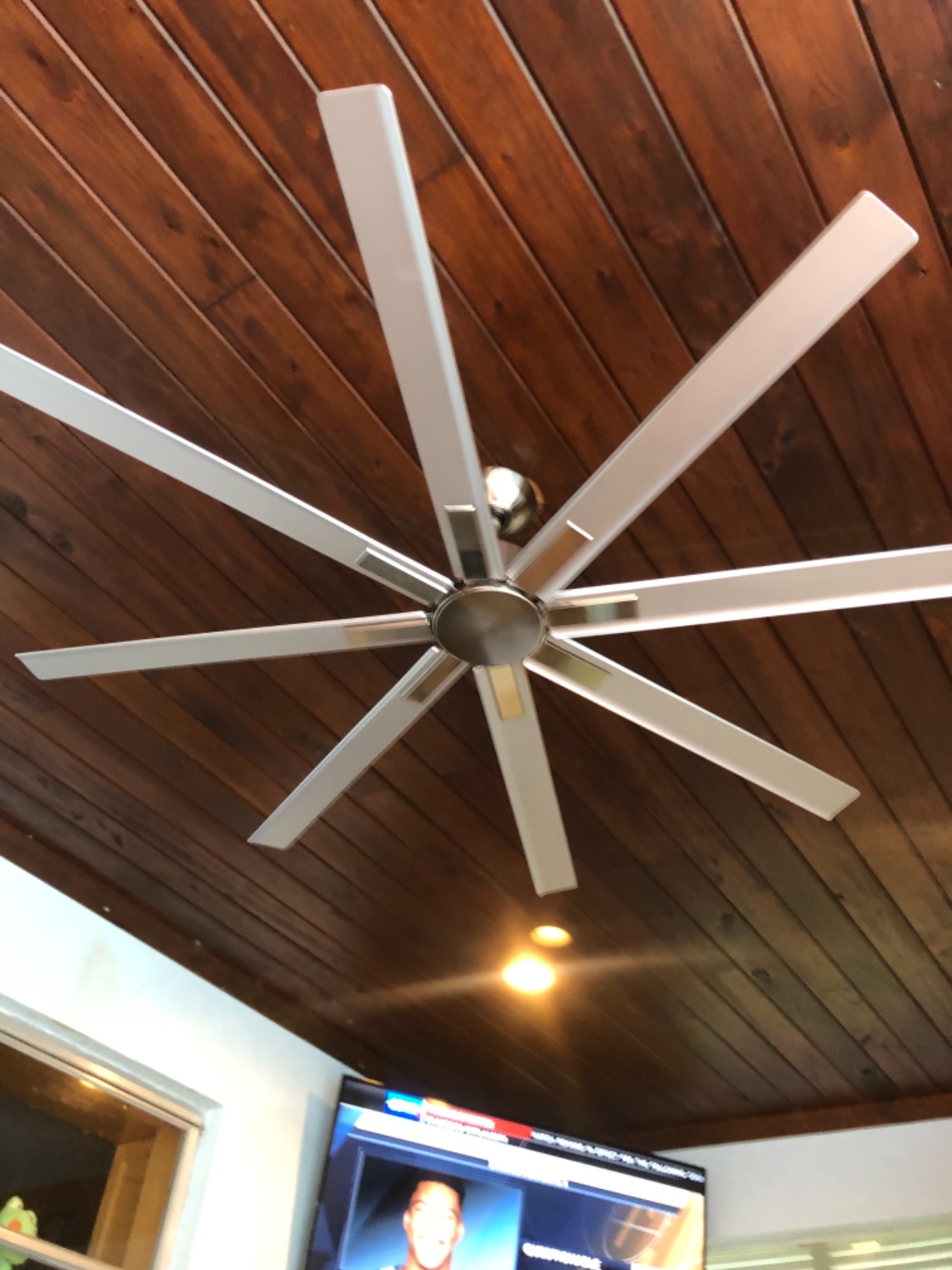 Minka-Aire F896-65-BNW Xtreme H2O 65 Inch Outdoor Ceiling Fan with DC Motor in Brushed Nickel Wet Finish customer photo 2
