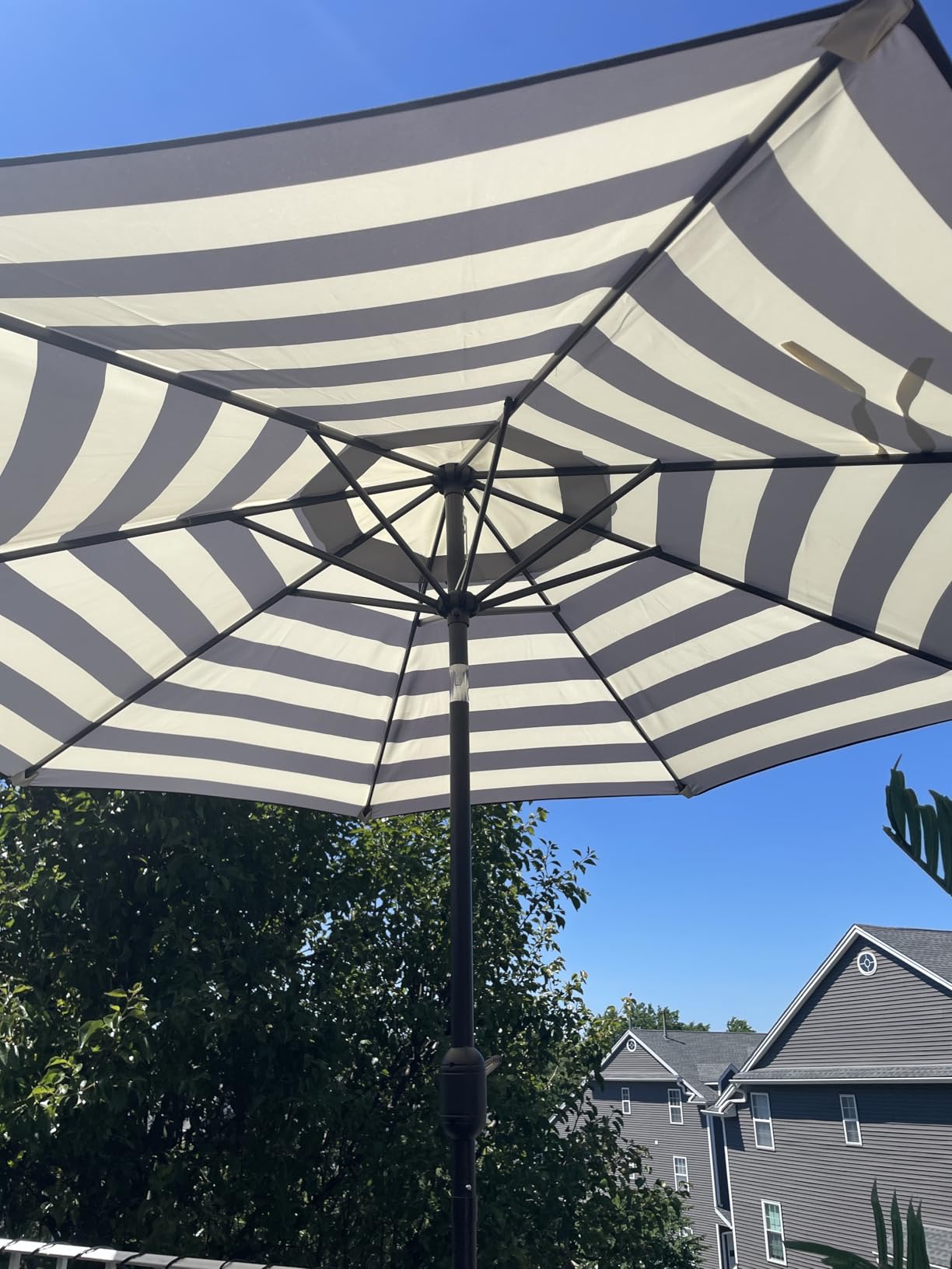 Blisssun 9' Outdoor Patio Umbrella, Outdoor Table Umbrella, Yard Umbrella, Market Umbrella with 8 Sturdy Ribs, Push Button Tilt and Crank customer photo 2
