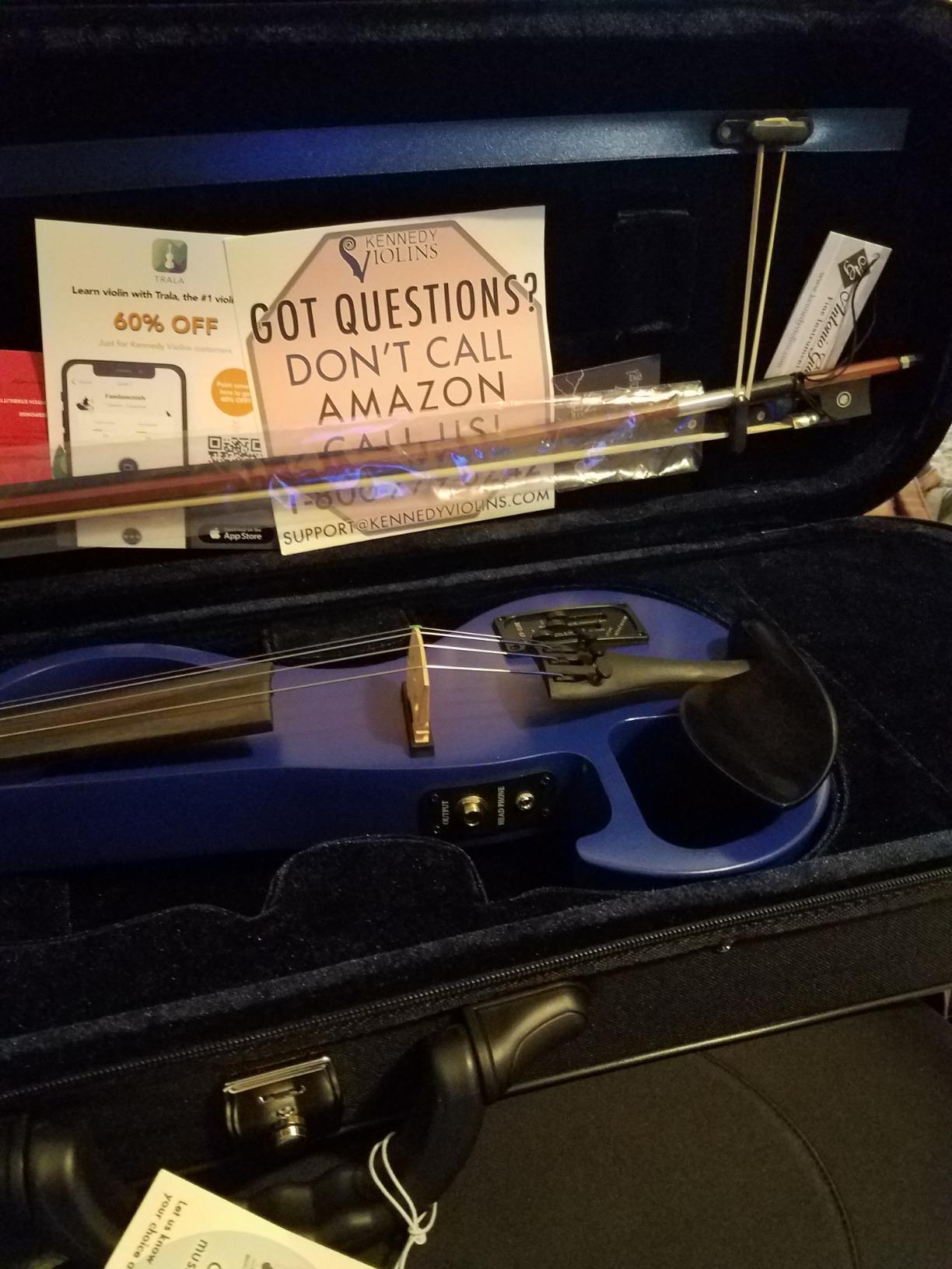 Electric Violin Bunnel Edge Outfit 4/4 Full Size (BLACK) - With Carrying Case and Accessories from Kennedy Violins customer photo 2