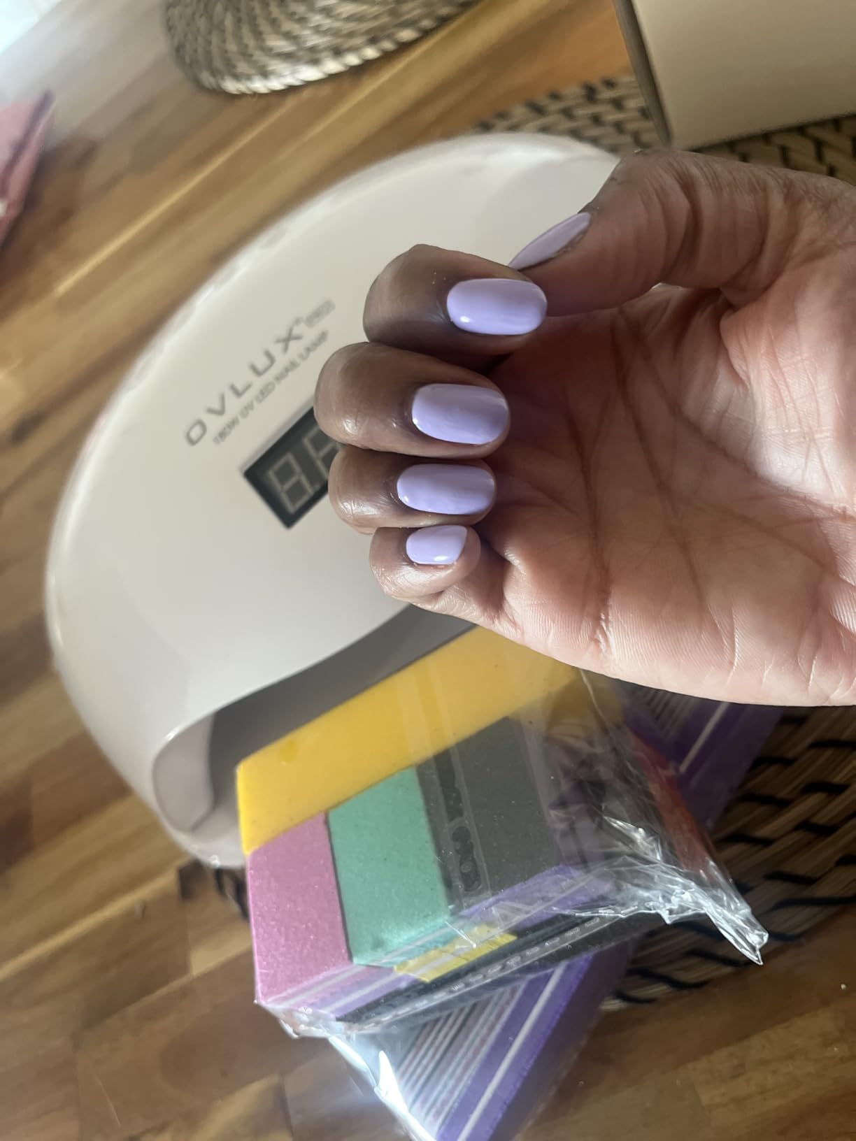 OVLUX 180W UV LED Nail Lamp - Professional Gel Nail Dryer with 57 LEDs, Auto Sensor & LCD Display, Fast Nail Polish Dryer for Gel Polish, UV Light for Gel Nails, All Gel Types, Adapter Included customer photo 1