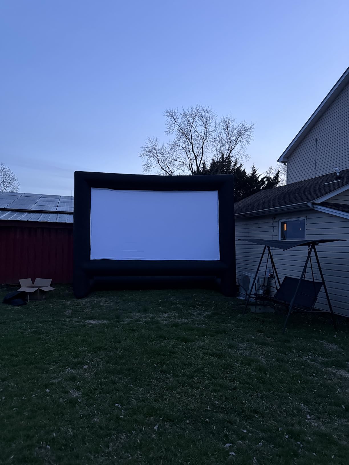 XHYCPY 16ft Inflatable Movie Screen Outdoor Projector Screen with Air Blower Storage Bag - Front/Rear Projection, Easy Set Up Blow Up Screen for Backyard Movie Night, Theme Parties, Celebrations customer photo 2