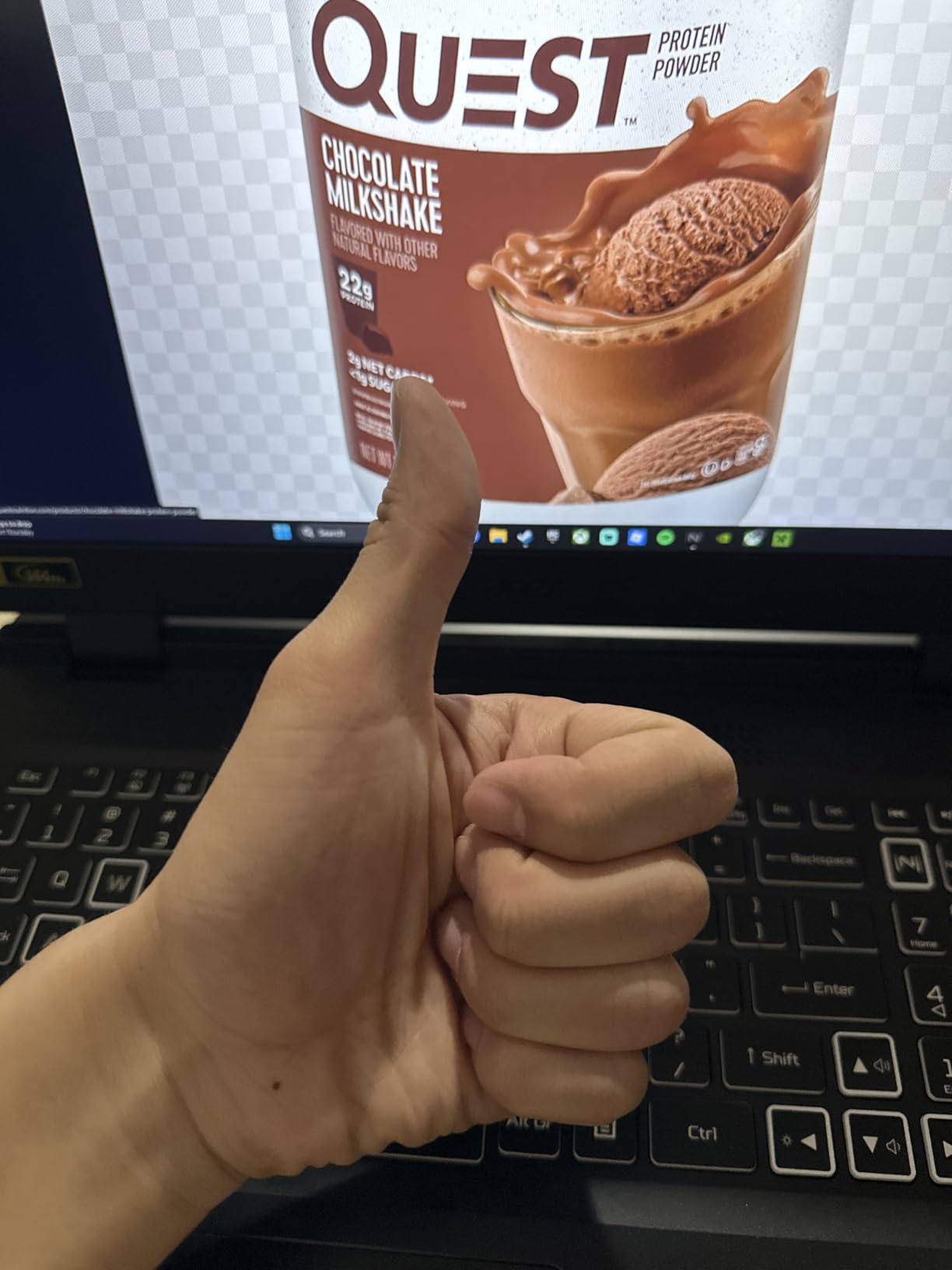 Quest Nutrition Chocolate Milkshake Protein Powder, 22g Protein, 1g Sugar, Low Carb, Gluten Free, 3 Pound, 43 Servings customer photo 2