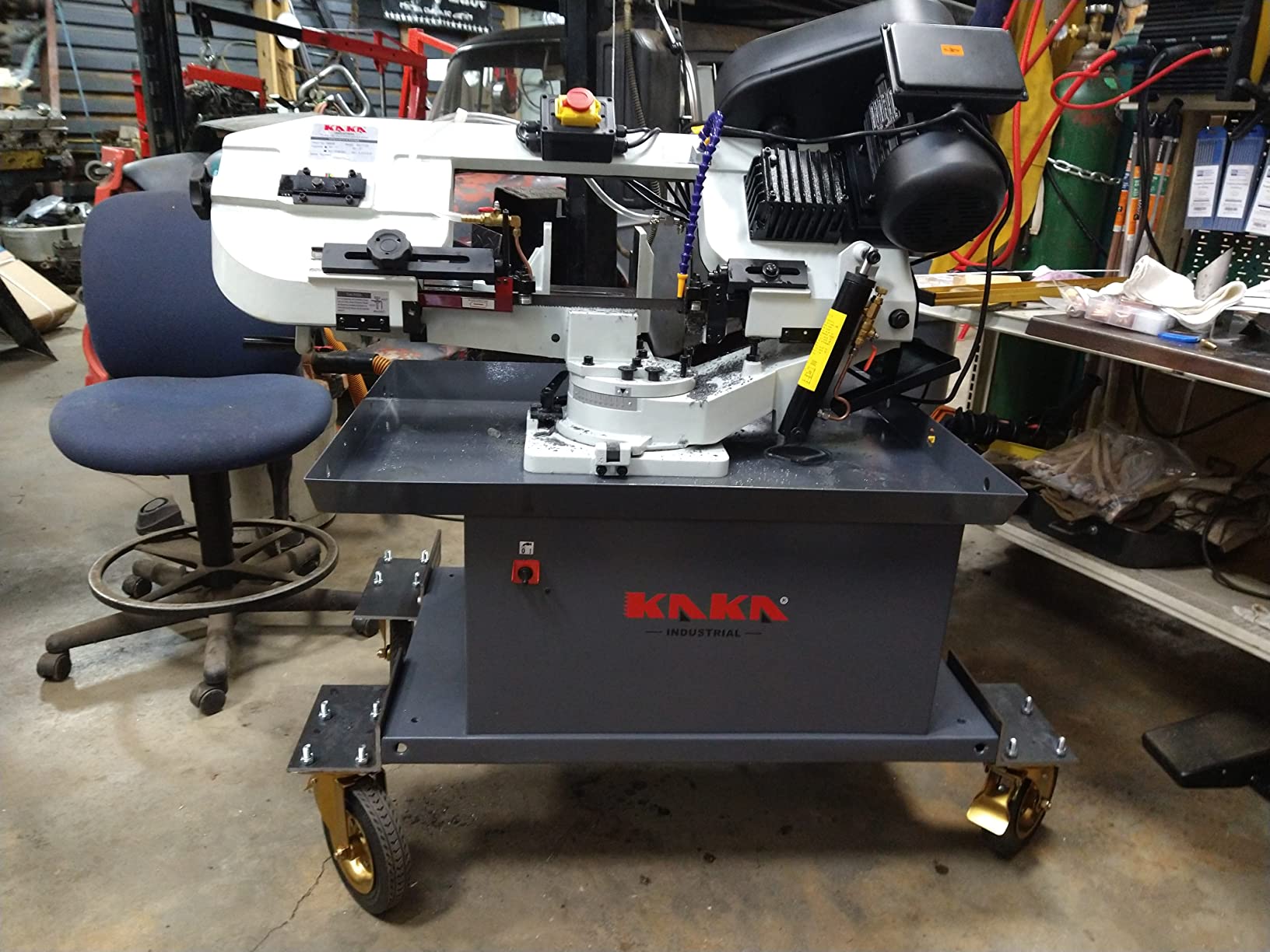 KAKA INDUSTRIAL Metal Horizontal Band Saw, 7 inch x 8.25 inch (178x300mm) Rectangular, Adjustable 45°-90° Bow, 1.5HP Metal Band Saw, for Steel, Aluminum, Pipe Cutting in Workshops & Fabrication BS-712R customer photo 2