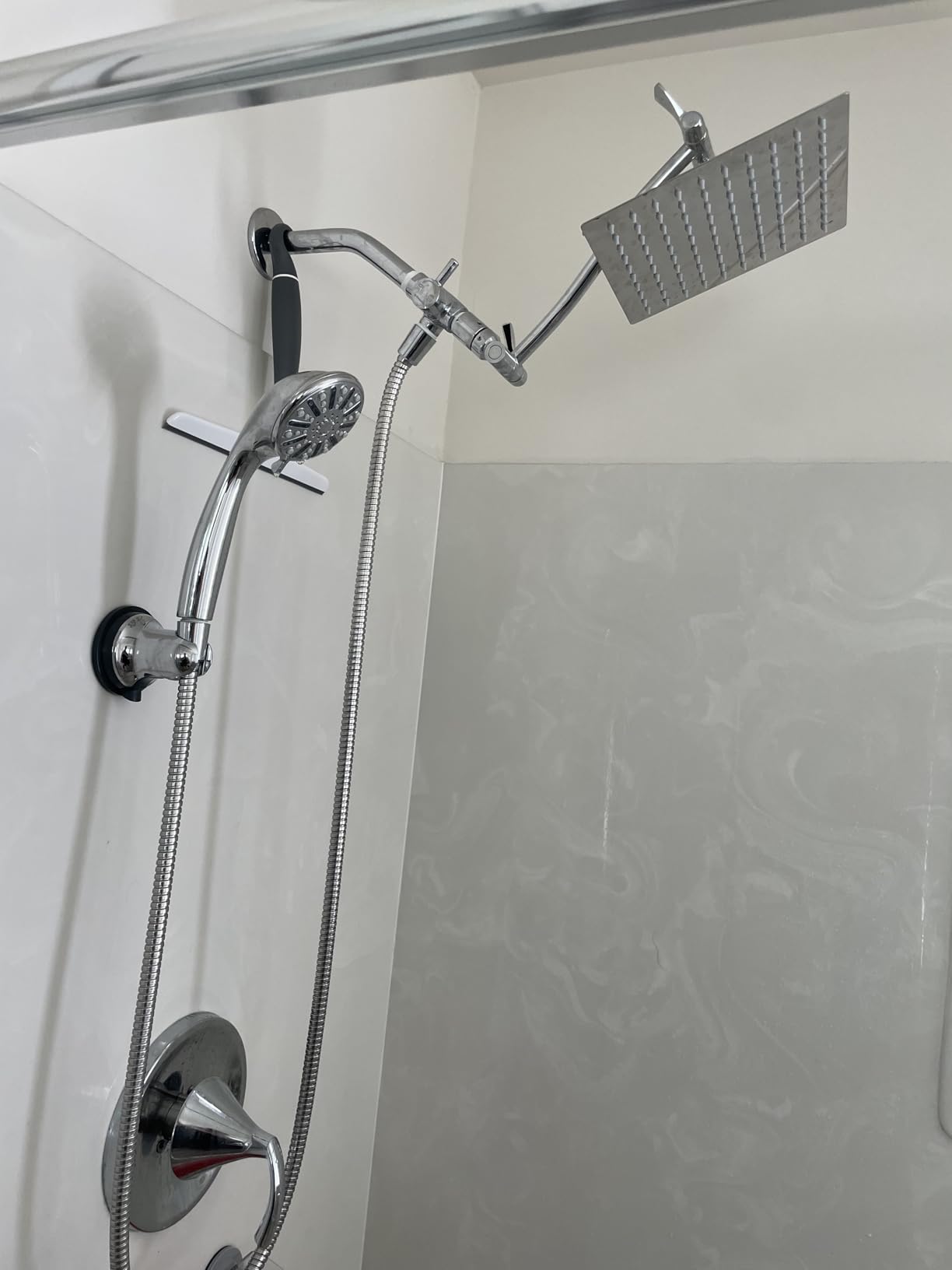 NearMoon Rain Shower Head, High Flow Stainless Steel Square Rainfall Shower, High Pressure Design, Awesome Shower Experience Even At Low Water Flow (8 Inch, Chrome Finish) customer photo 1