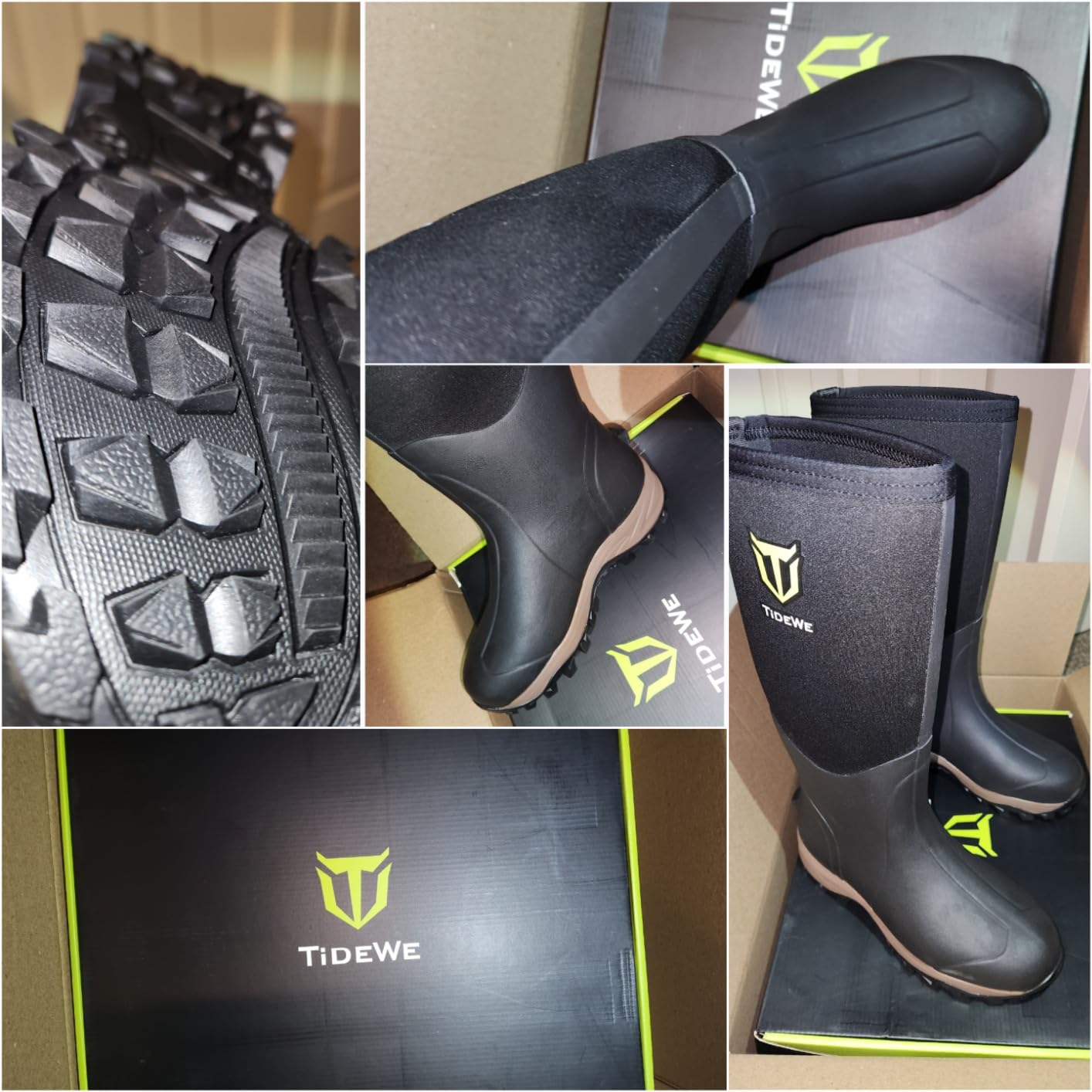 TIDEWE Rubber Neoprene Boots - Waterproof 6mm Neoprene, Rain Boot Hunting Boot Arctic Outdoor Boot customer photo 1
