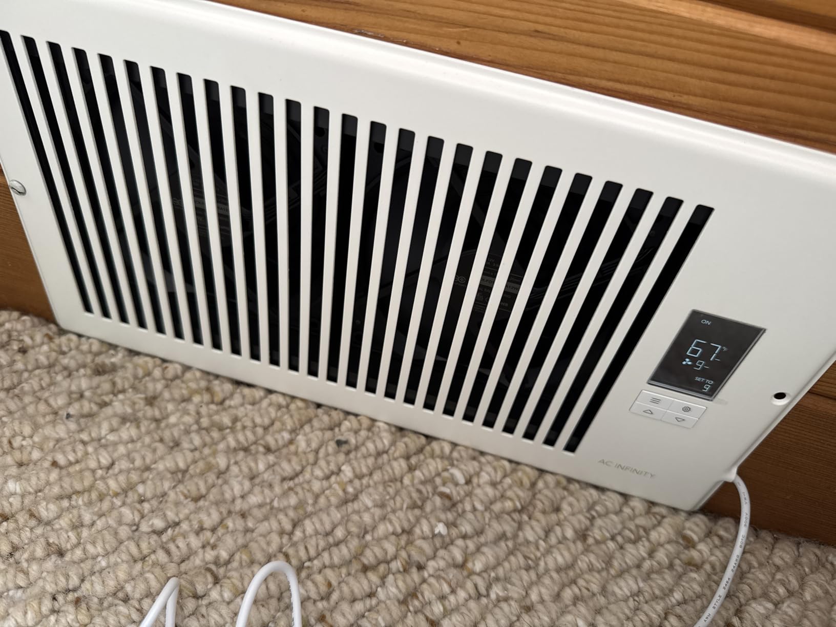AC Infinity AIRTAP T6 White, Register Booster Fan for 6