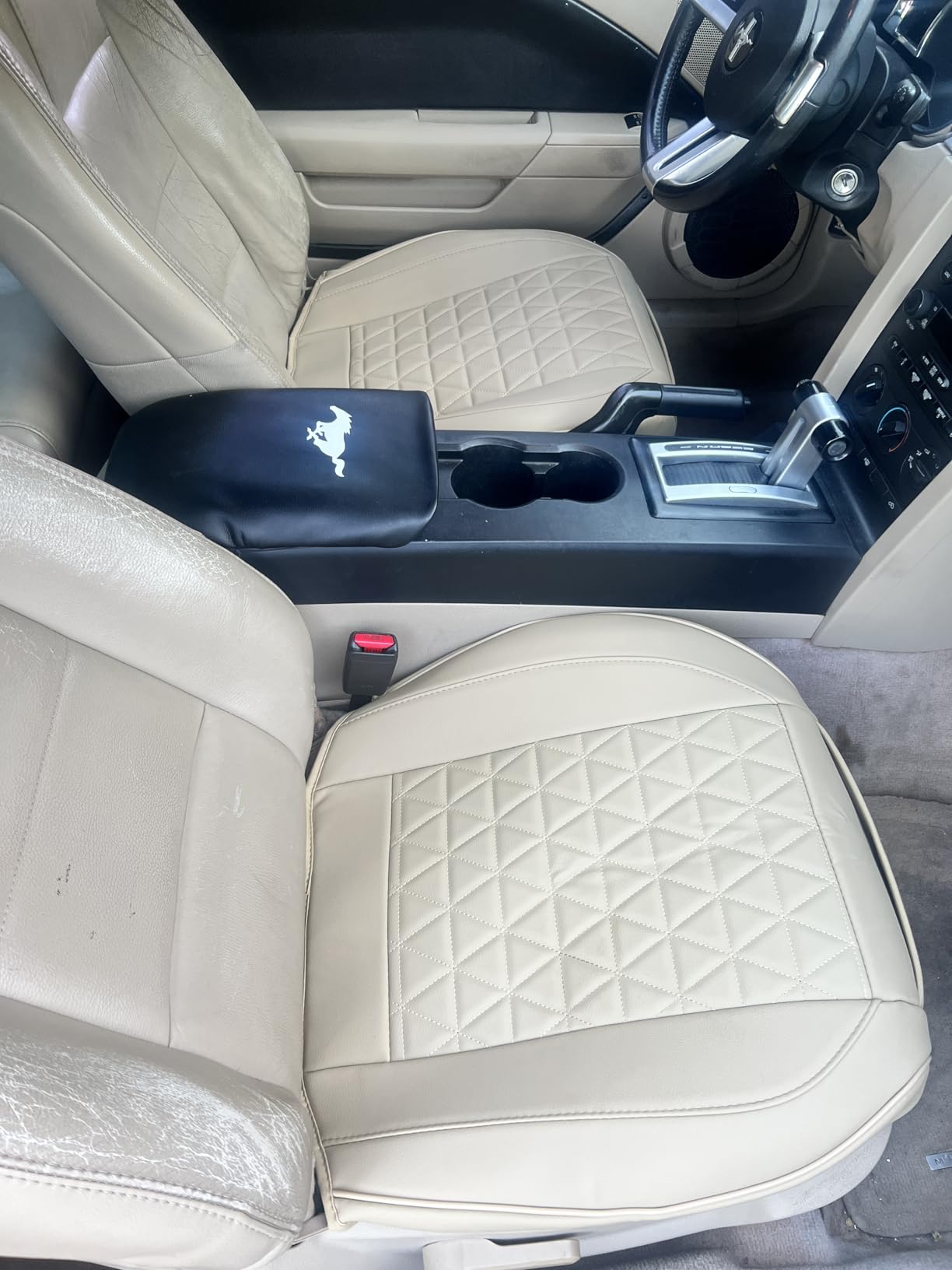Black Panther Luxury Faux Leather Car Seat Cover Front Bottom Seat Cushion Cover, Anti-Slip and Wrap Around The Bottom, Fits 95% of Vehicles - 1 Piece,Black customer photo 2