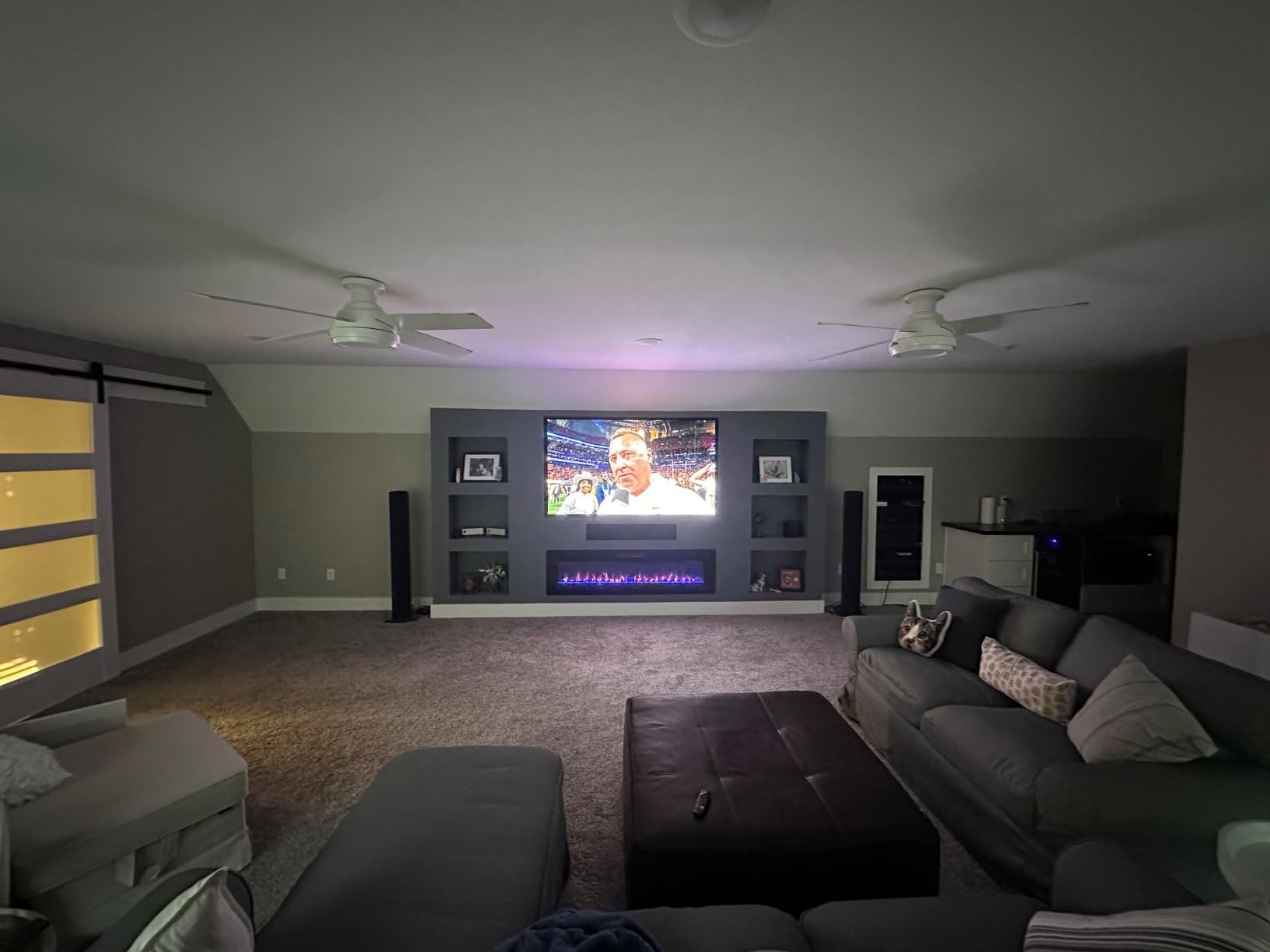R.W.FLAME Electric Fireplace 50 inch Recessed and Wall Mounted, The Thinnest Fireplace Low Noise, Fit for 2 x 6 Stud, Remote Control with Timer, Touch Screen, Adjustable Flame Colors and Speed customer photo 1