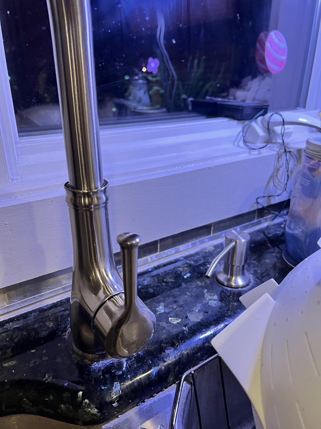 WEWE Vintage Kitchen Faucet with Pull Down Sprayer, Stainless Steel 1 or 3 Hole High Arc Single Handle Antique Sink Faucet customer photo 2
