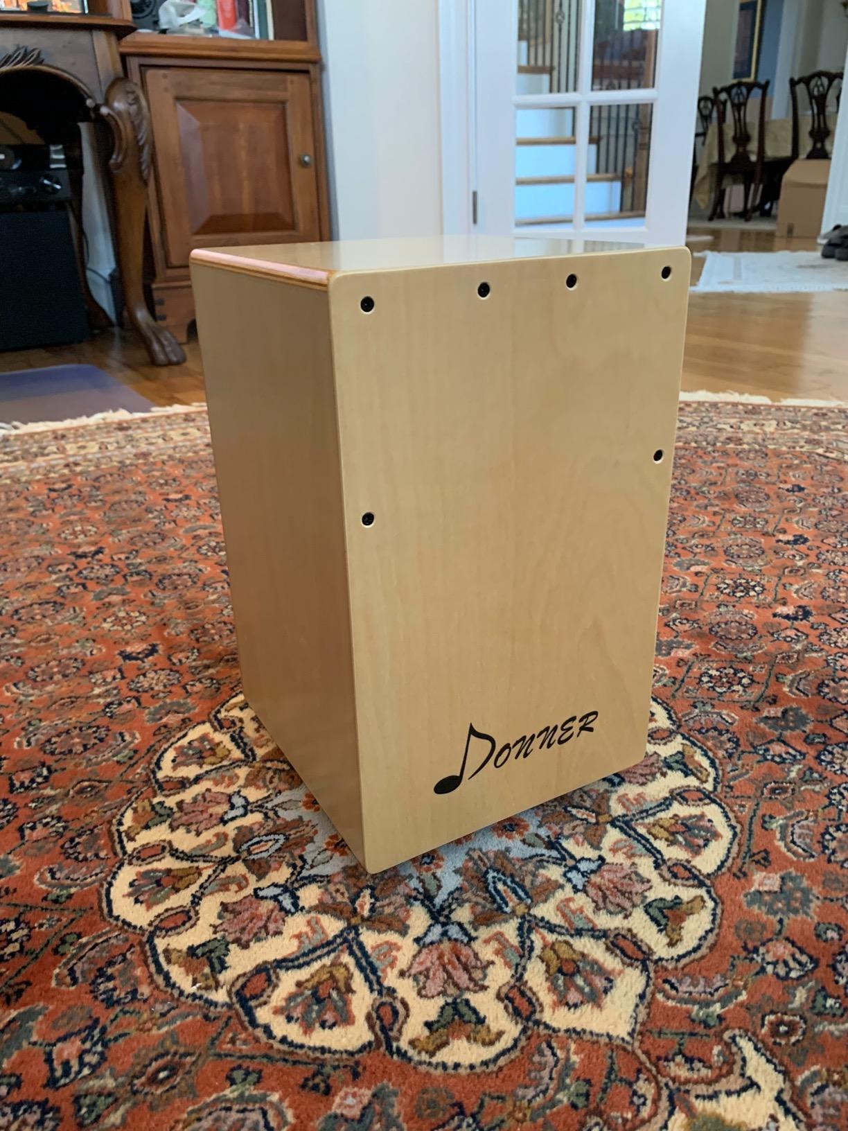 Donner Cajon Box Drum Full Size, Percussion Instrument Gifts for Adults Teens, Hand Crafted Birchwood Beat Box, Jam Cajon Drum Box, Portable with Adjustable Straps customer photo 2