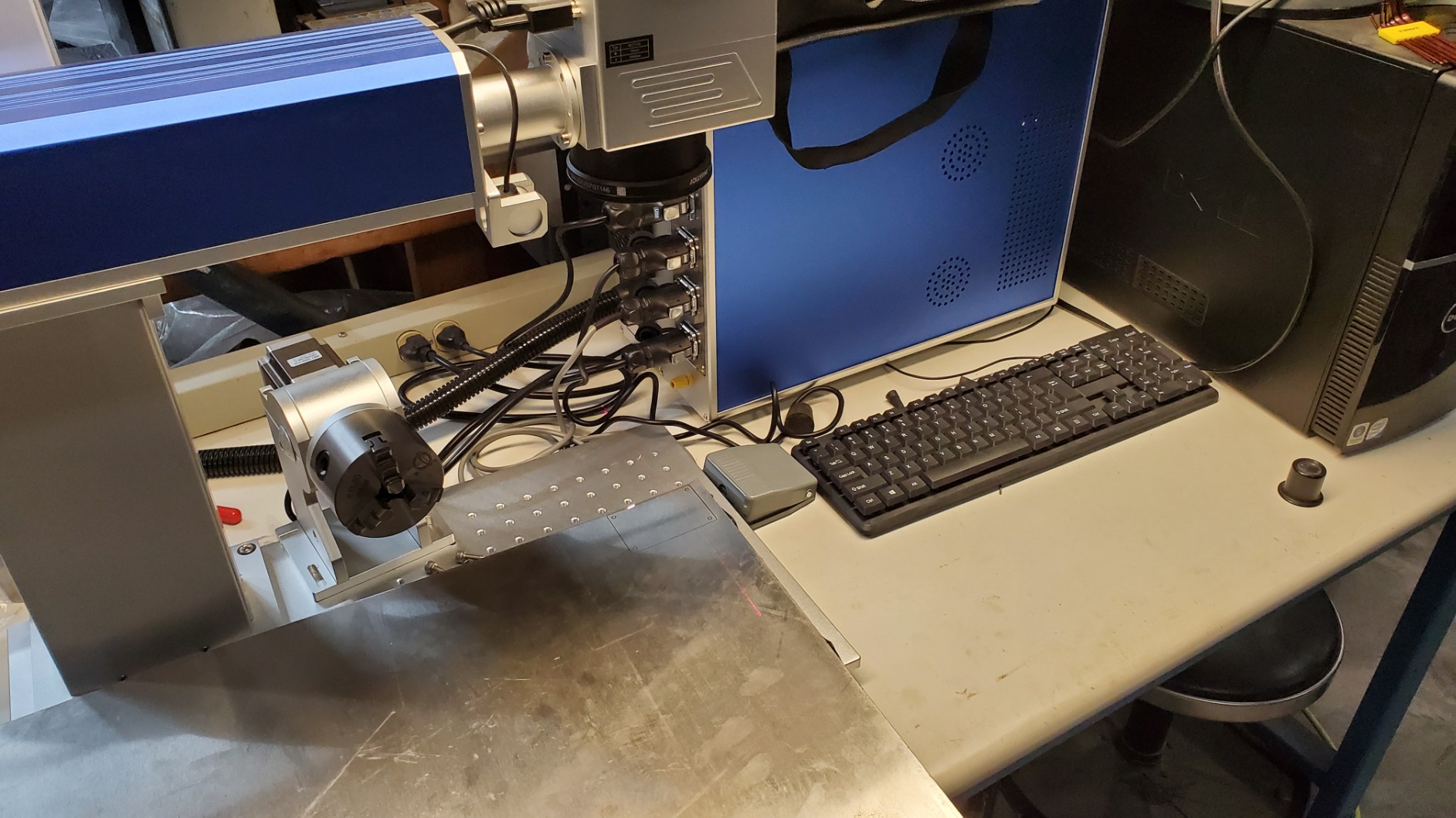 US Stock 50W JPT Fiber Laser Engraver Machine Fiber Laser Marking Machine Engraving Machine 175x175mm Lens with Rotary Axis Compatible with Lightburn Class II Laser customer photo 1