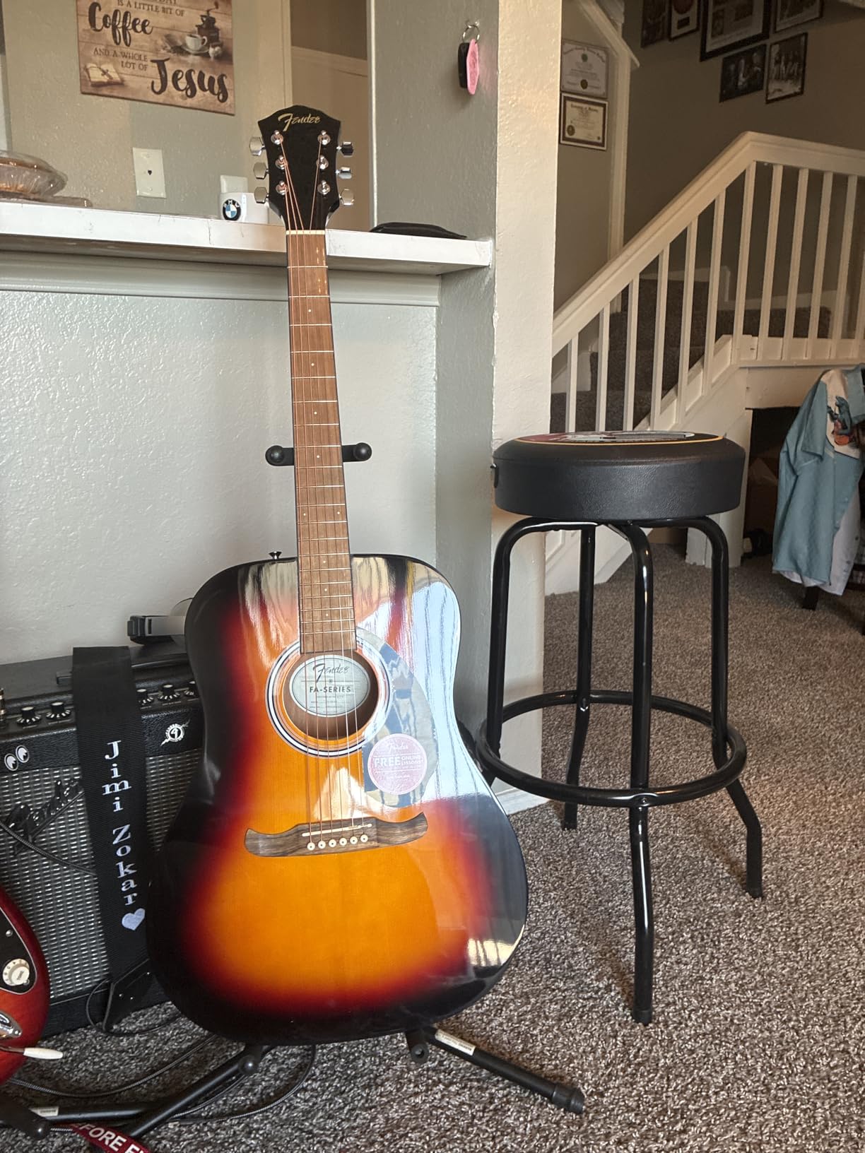 Fender FA-125 Dreadnought Acoustic Guitar Bundle with Gig Bag, Tuner, Strings, Picks customer photo 2