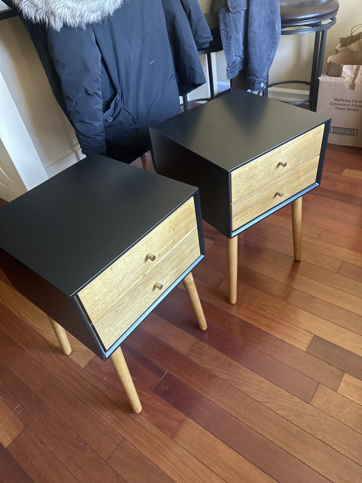Nathan James Harper Mid-Century Oak Wood Nightstand with 2-Drawers, Brown customer photo 1