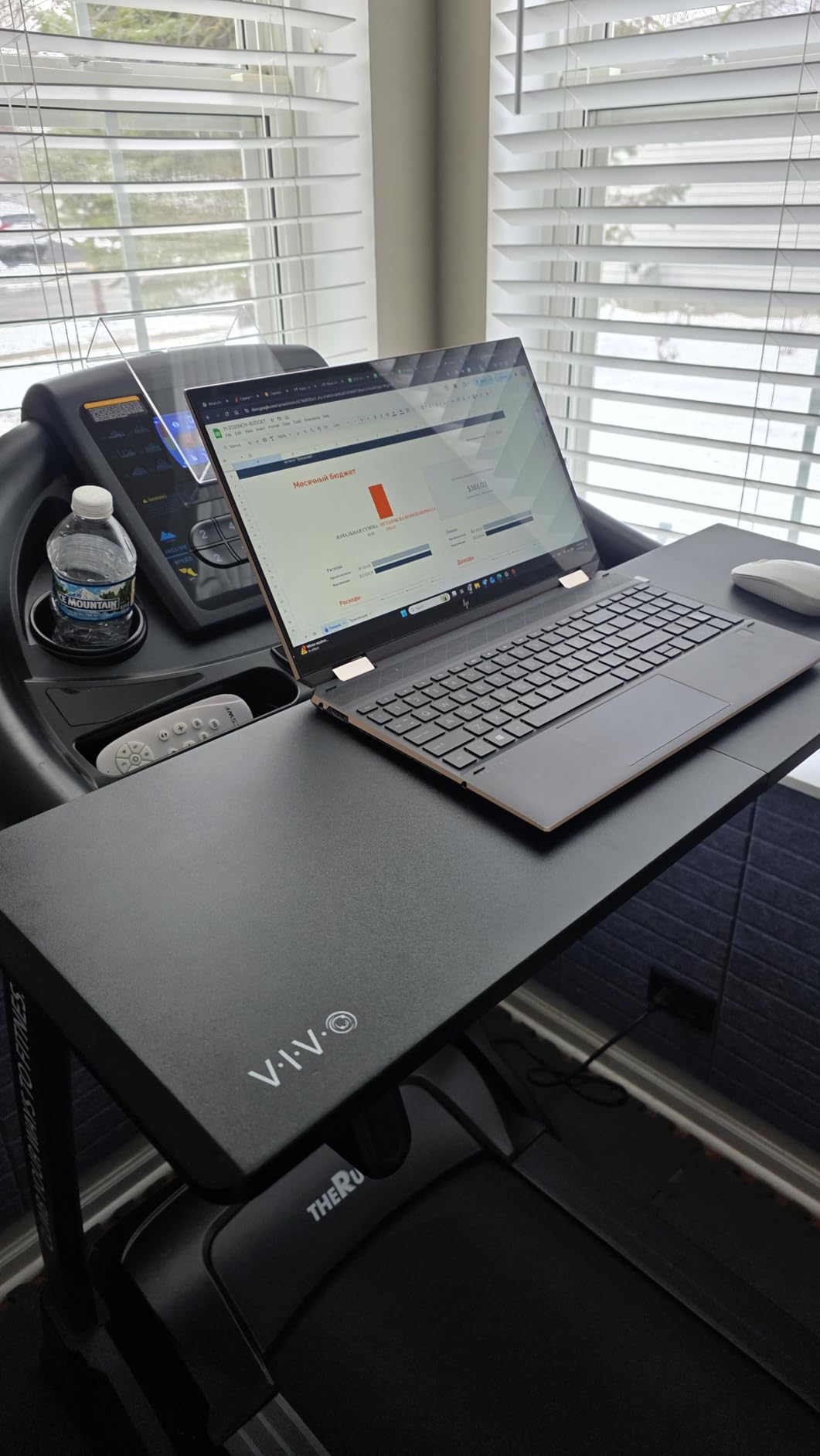 VIVO Universal Treadmill Desk, Ergonomic Platform Designed for Notebooks, Tablets, Laptops, and More, Workstation for Treadmill Handlebars up to 31 inches, Black, STAND-TDML2 customer photo 2
