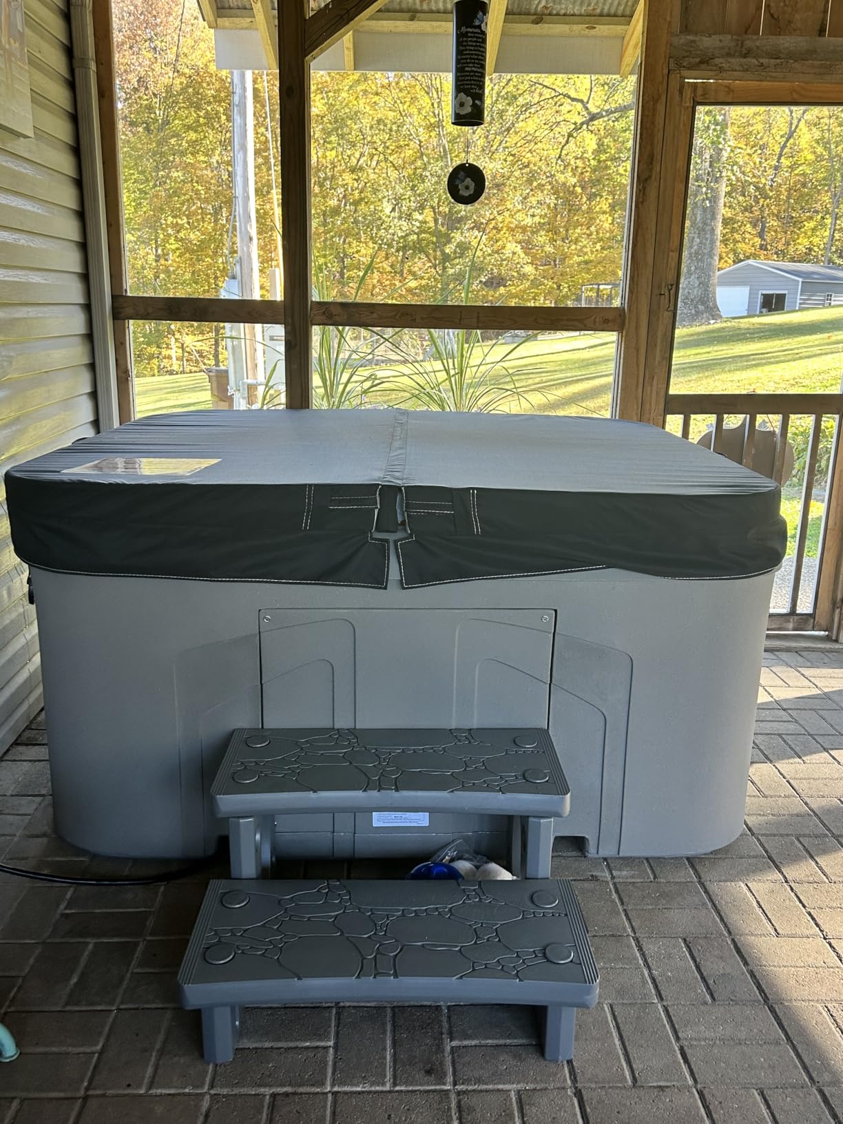 Lifesmart 4-Person Plug & Play Square Hot Tub Spa with 13 Jets, 1.0 HP Pump, Thermal Cover and LED Light, Outdoor Spa, Taupe customer photo 2