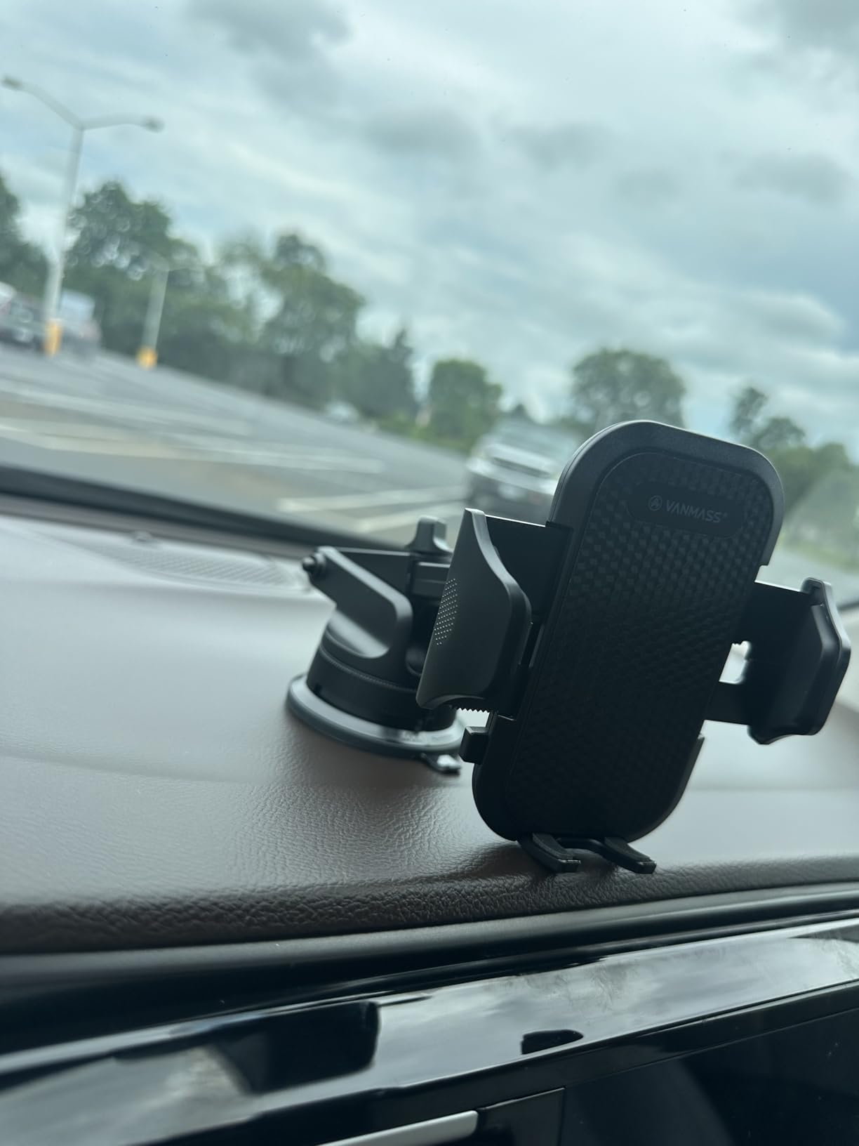 [True Military-Grade] Car Phone Holder VANMASS [Upgraded Strongest Suction & Clip] Cell Phone Mount for Dashboard Windshield Vent Kit, Truck Cradle Stand for iPhone 17 Pro Max 16 15 14 Android, Ink Black customer photo 1