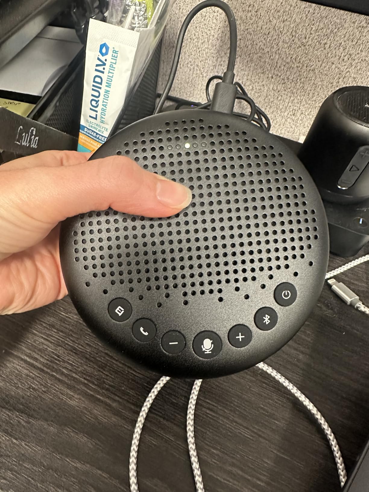 EMEET Conference Speaker and Microphone Luna 360° Voice Pickup w/Noise Reduction/Mute/Indicator USB Bluetooth Speakerphone w/Dongle for 8 People Daisy Chain for 16 customer photo 2