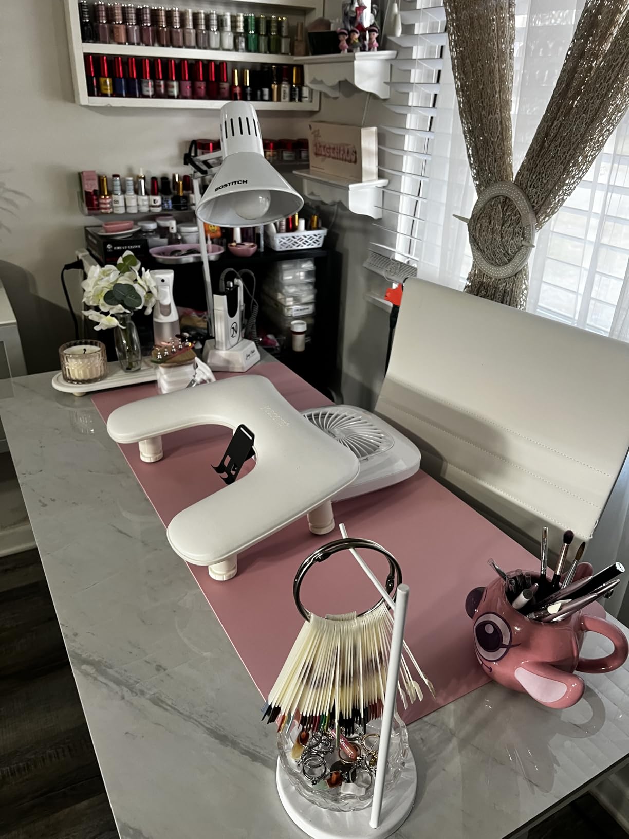 MelodySusie Professional Classic Nail Dust Collector with Powerful Suction, SPro 4000RPM Nail Vacuum Fan with 2 Suction Modes & Reusable Filter Essential Tool for Nail Tech & Salon Use, White customer photo 1