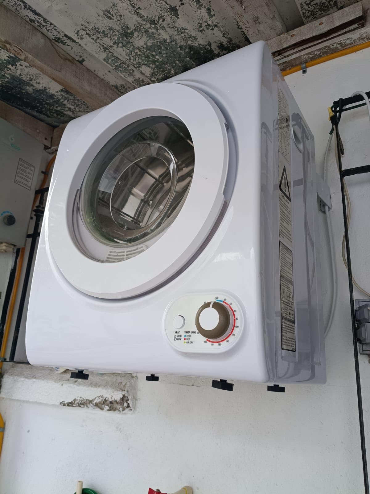 Euhomy Compact Laundry Dryer, 3.5 cu ft Front Load Stainless Steel Clothes Dryers With Exhaust Pipe, 1500W, LCD Control Panel Four-Function Portable Dryer For Apartments, Home, Dorm, White customer photo 1