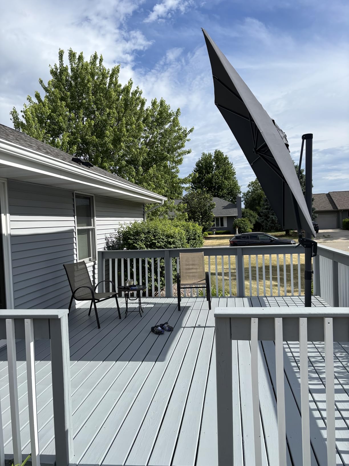PURPLE LEAF 9' X 11.5' Patio Umbrella Outdoor Cantilever Rectangle Umbrella Aluminum Offset Umbrella with 360-degree Rotation for Garden Deck Pool Patio, Beige customer photo 1