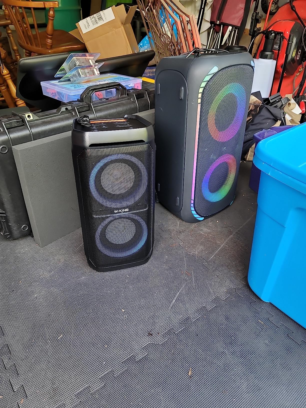 W-KING Party Bluetooth Speaker Boom Box, 180W Max Big Large Loudest Wireless Outdoor Portable Speaker 4 Drivers with 2*4.04'' Subwoofer, 80W HD Huge 115dB Pulse Natur Deep Bass, IPX5/24H/EQ/USB/TF/AUX customer photo 1