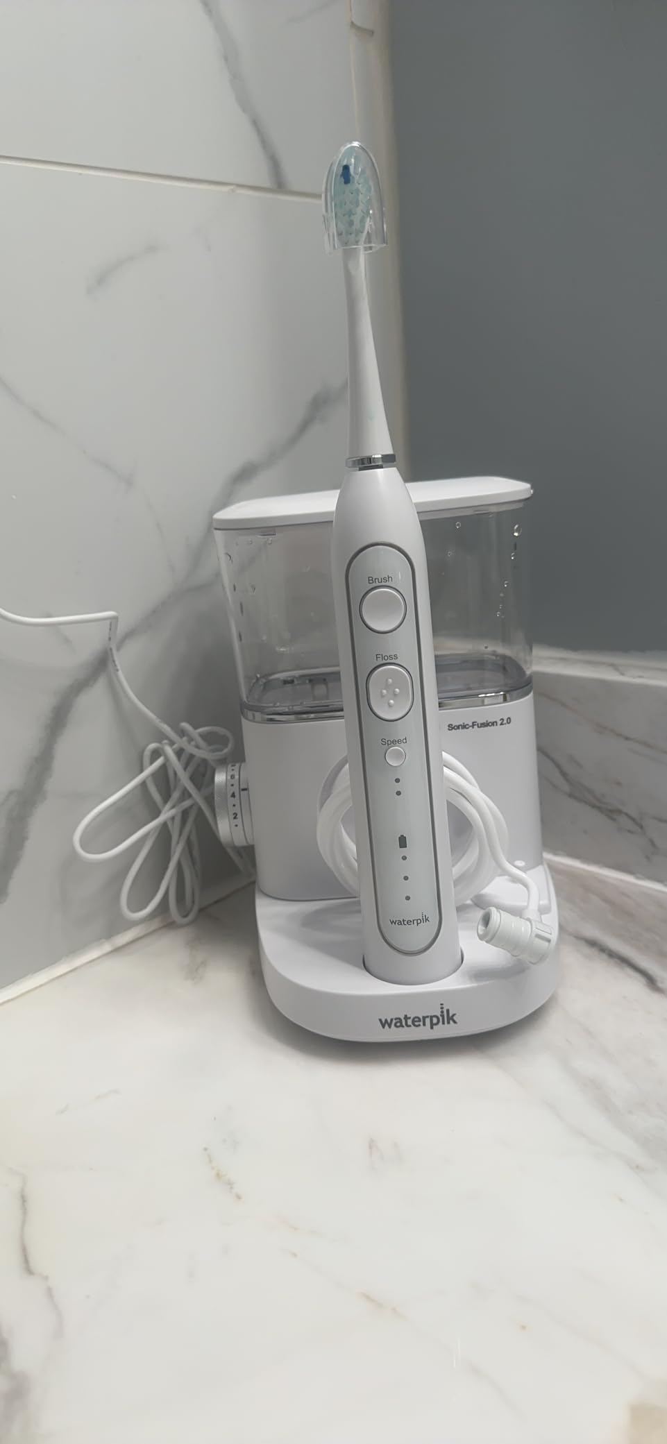 Waterpik Sonic-Fusion 2.0 Professional Flossing Electric Toothbrush with Water Flosser Combo Two In One, For Daily Gum Care and Cleaning Teeth, Braces, Implants, White SF-04 customer photo 2