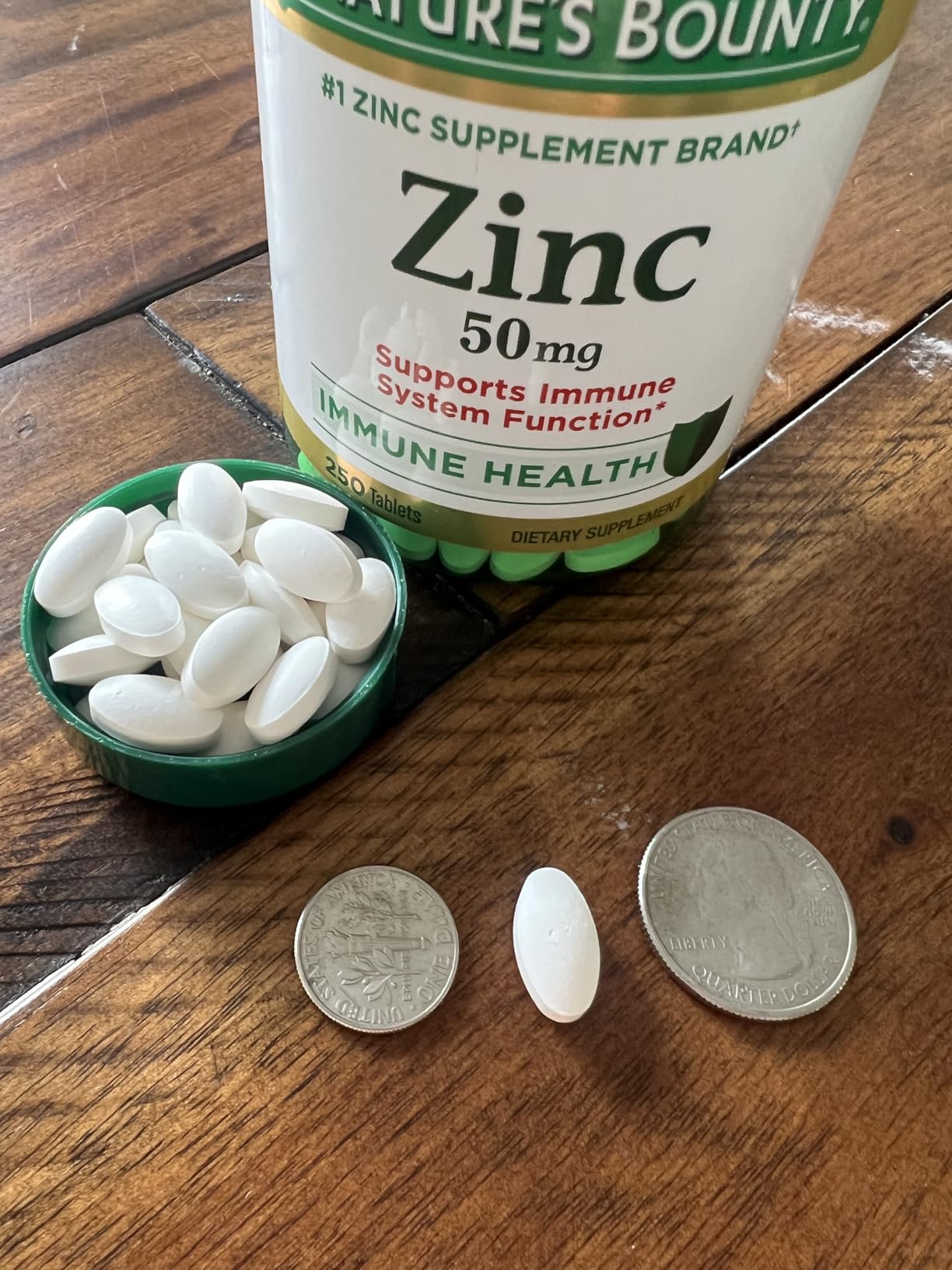Nature's Bounty Zinc 50mg, Immune Support & Antioxidant Supplement, Promotes Skin Health, 1 Caplet Per Day, Gluten Free, 250 Vegetarian Caplets customer photo 2