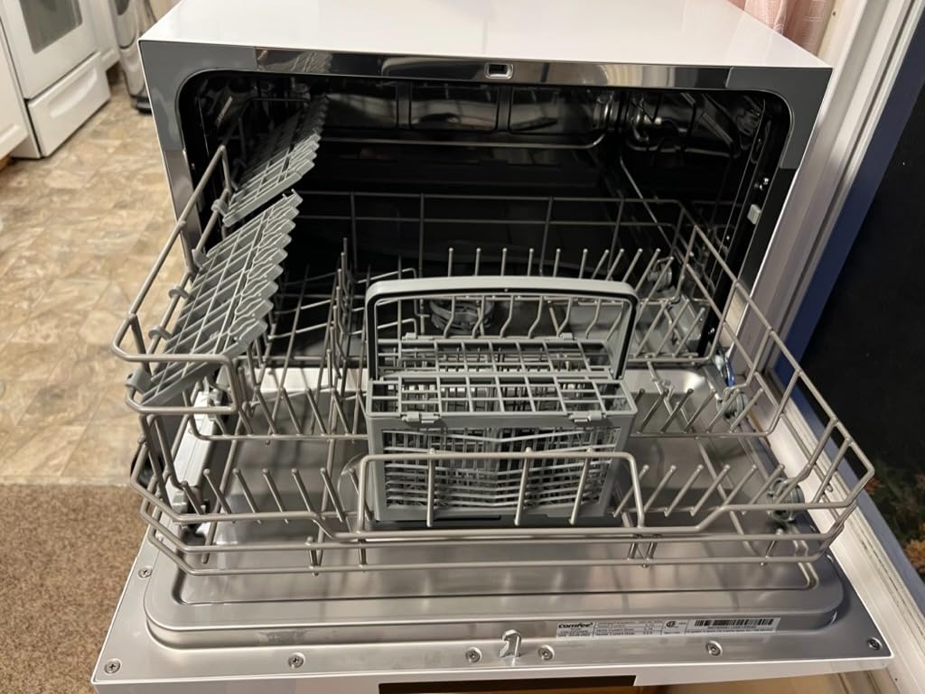 COMFEE' Portable Mini Dishwasher, Energy Star, Countertop, 6 Place Settings, with 8 Washing Programs, Speed, Baby-Care, ECO& Glass, Dish Washer for Dorm, RV& Apartment, White customer photo 2