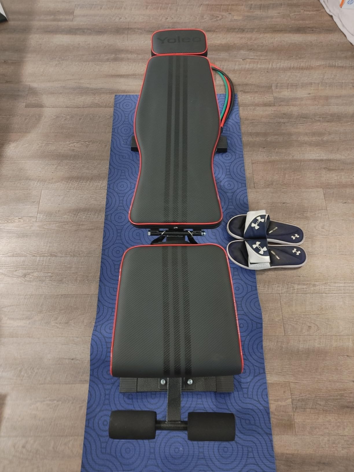 YOLEO Adjustable Weight Bench for Home Gym, ASTM-Certified 827LBS, 98% Pre-Assembled, Foldable Gym Bench with 84 Positions Incline Decline Flat, Wider Seat customer photo 1