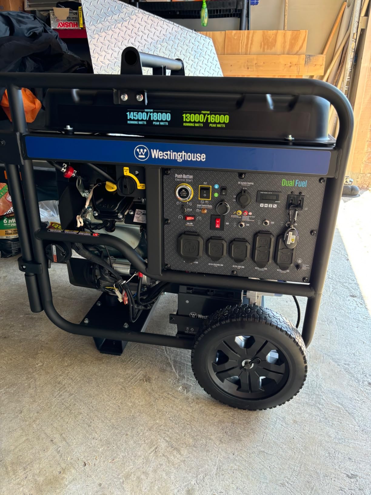 Westinghouse 18000 Peak Watt Dual Fuel Home Backup Portable Generator, Remote Electric Start, Transfer Switch Ready, Gas & Propane Powered, CO Sensor customer photo 1