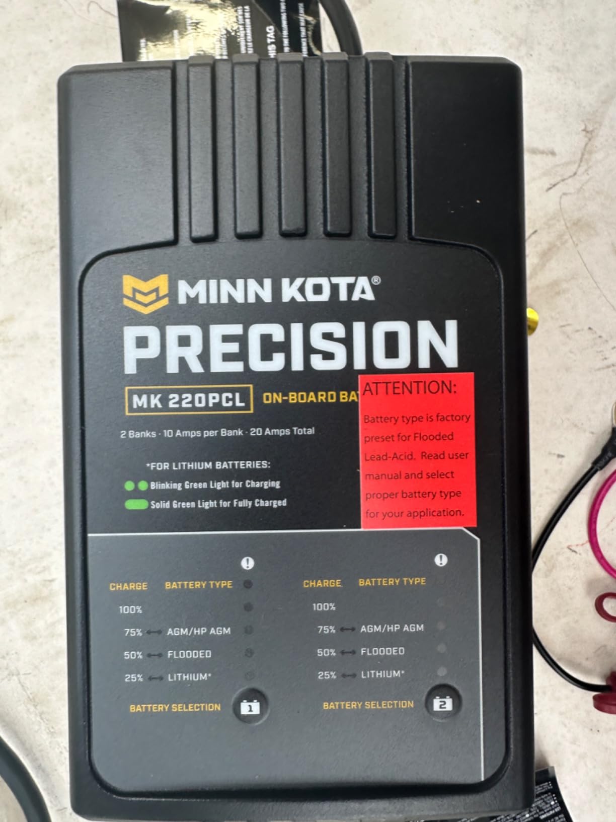 Minn Kota Precision MK-220PCL On-Board Marine Battery Charger - 2 Banks, 10 Amps Each customer photo 1