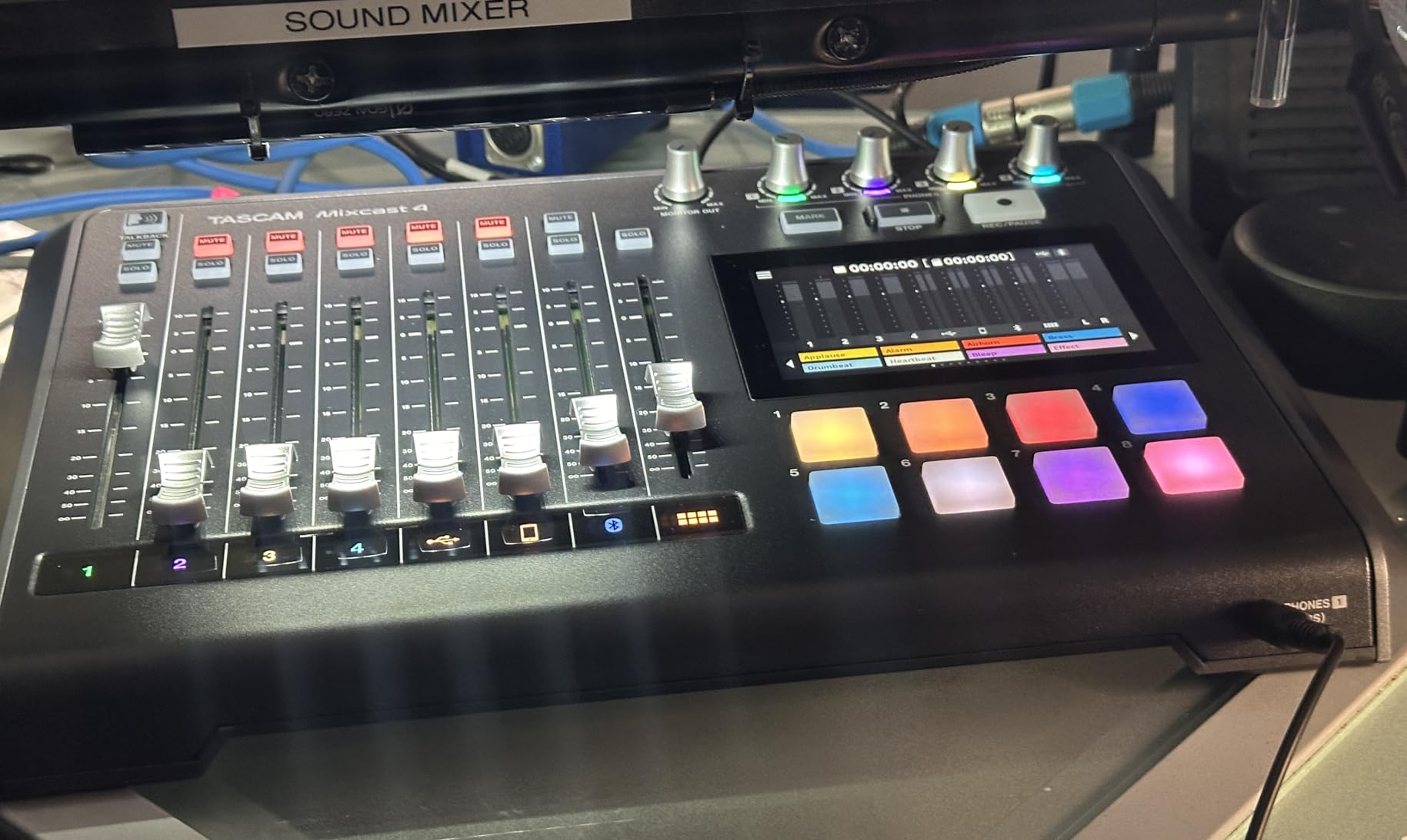 TASCAM Mixcast 4 Podcast Streaming Mixer, Recorder, and USB Audio Interface -- Four XLR/TRS Mic Inputs, Touch Screen and Editing Software Included customer photo 1