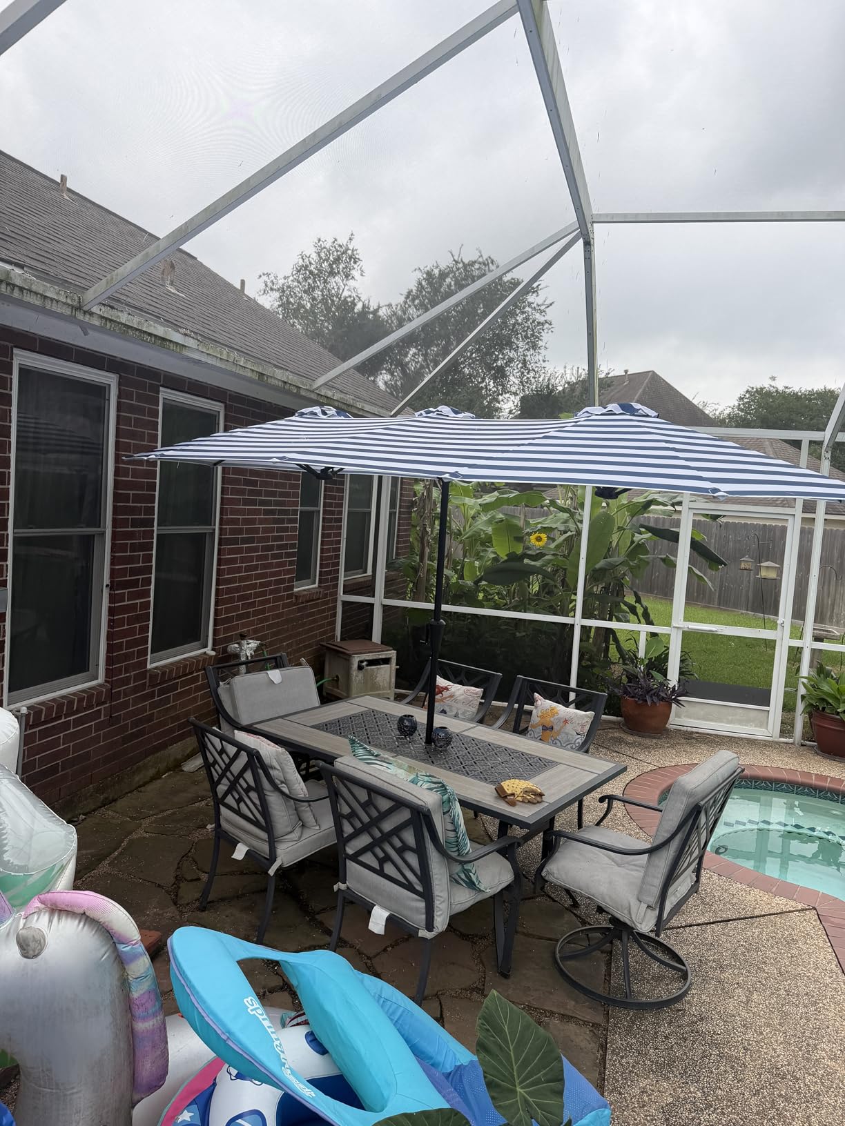 SUPERJARE 13FT Outdoor Umbrella for Patio, Double sided Pool Umbrellas with Fade Resistant Canopy, Large Table Umbrella for Deck, Market, Backyard - Beige (No Base) customer photo 1