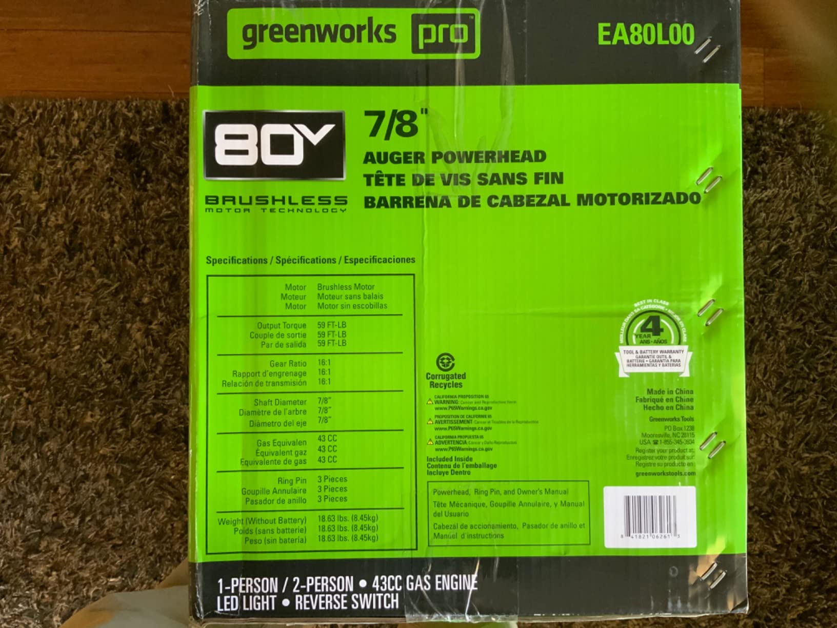 Greenworks Pro 80V Brushless (43CC Gas Equivalent) Earth Auger / Post Hole Digger - Auger Bit and Battery / Charger Sold Separately customer photo 2