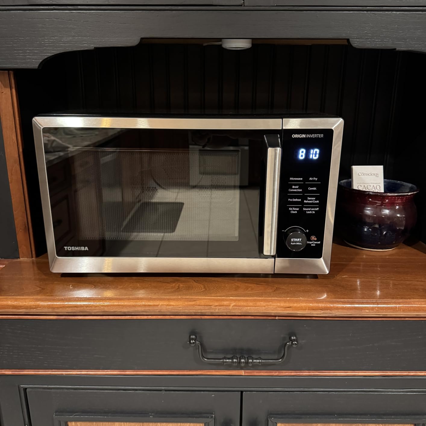 TOSHIBA Countertop Microwave Oven Air Fryer Combo, Inverter, Convection, Broil, Speedy Combi, Even Defrost, Humidity Sensor, Mute Function, 27 Auto Menu & 47 Recipes, 1.0 cu.ft/30QT, 1000W customer photo 1