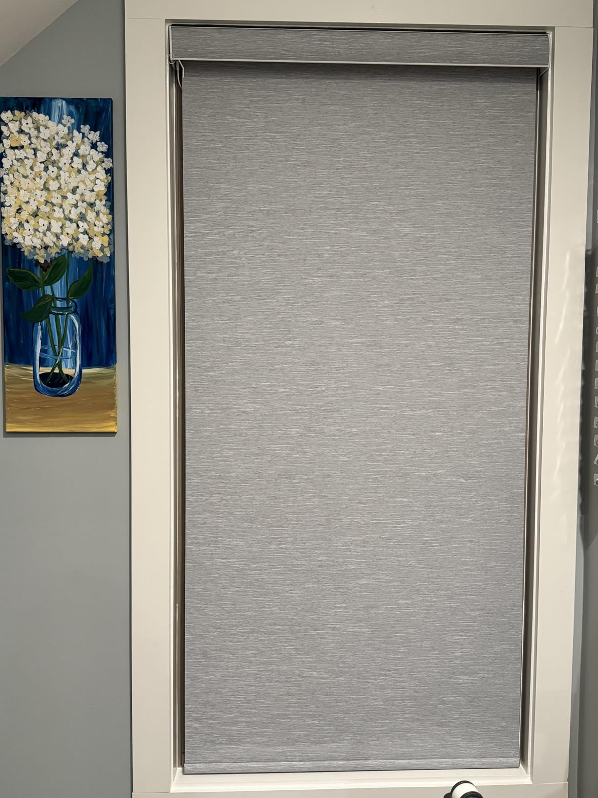SmartWings Motorized Smart Blinds with Remote, Custom Automatic 100% Blackout Roller Shade Compatible with Alexa/Homekit/Google, Electric Smart Blinds for Indoor Windows, Essential White customer photo 1