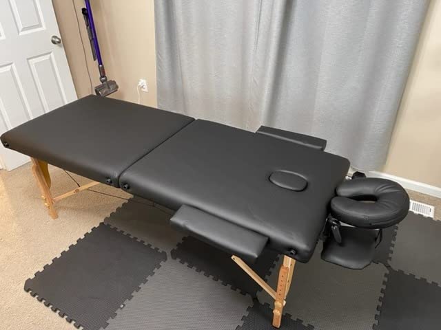 KCC Memory Foam Massage Table Premium Portable Foldable Massage Bed Height Adjustable, 84 Inches Long 28 Inches Wide Home Salon Spa Bed Tattoo Table with Accessories & Carrying Case, Easy Set Up customer photo 2