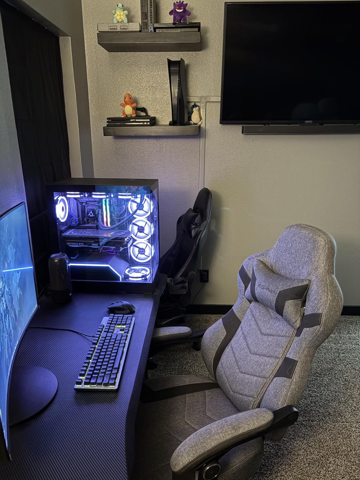 RESPAWN 110 Pro Ergonomic Gaming Chair with Footrest for Adults - Comfortable Office Gaming Recliner with Lumbar Support and Headrest, Racing Style Video Game Chairs (Black) customer photo 2