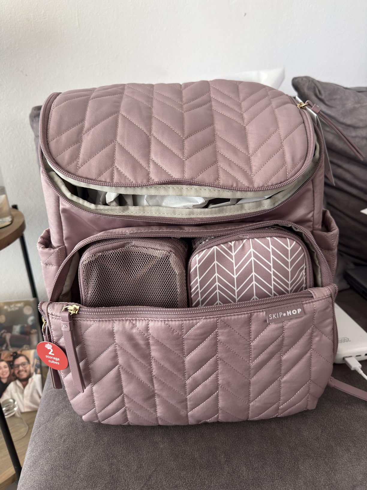 Skip Hop Diaper Bag Backpack: Forma, Multi-Function Baby Travel Bag with Changing Pad & Stroller Attachment, Mauve Mist customer photo 2