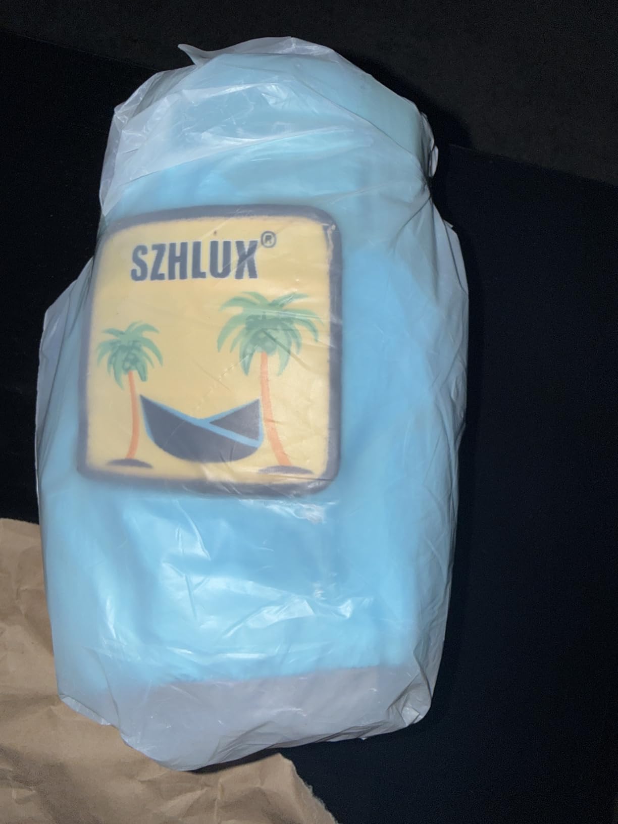 SZHLUX Camping Hammock Double & Single Portable Hammocks with 2 Tree Straps and Attached Carry Bag, Great for Outdoor, Indoor, Beach, Camping, Light Grey / Sky Blue customer photo 1