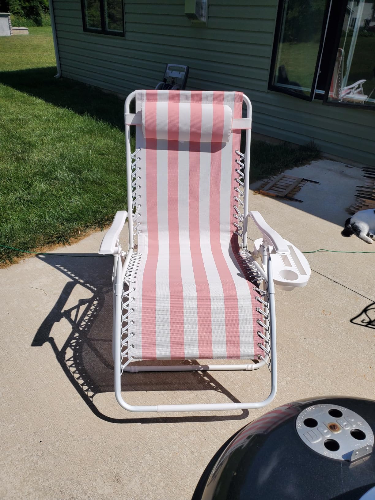 Best Choice Products Set of 2 Adjustable Steel Mesh Zero Gravity Lounge Chair Recliners w/Pillows and Cup Holder Trays - Ice Gray customer photo 1