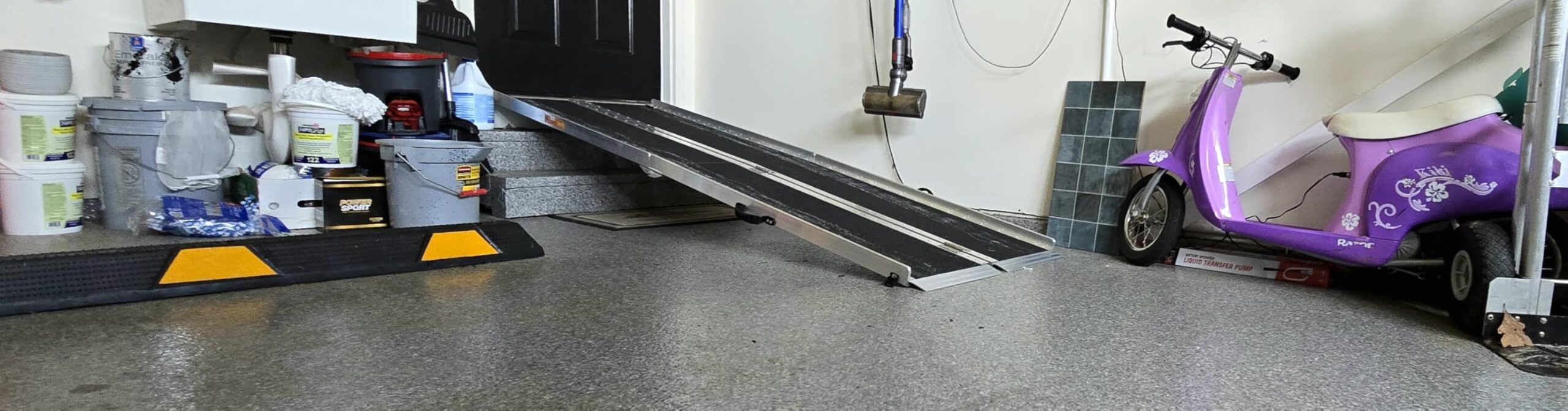 7 Feet Wheelchair Ramp, Non-Slip Aluminum Folded Handicap Ramp with Support Legs, Safer Door Threshold Wheelchair Ramps for Home, Wheel Chair Ramp for Home Steps, Stairs, Entry, Doorways customer photo 2