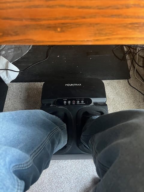 MOUNTRAX Foot Massager Machine with Heat, Foot Massager for Plantar Fasciitis, Neuropathy Pain, Shiatsu Foot Massager with Remote, Fits Feet Up to Men Size 12 (Black) customer photo 1