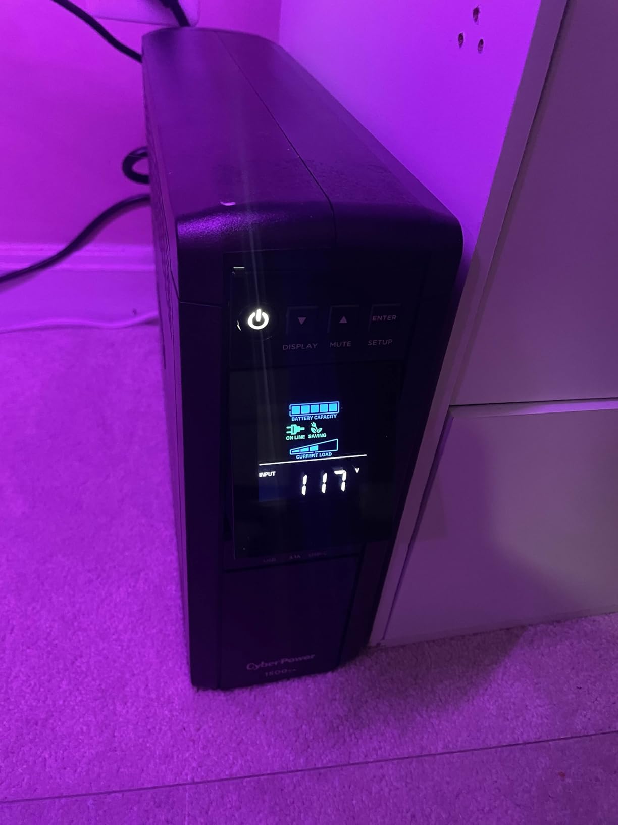 CyberPower CP1500PFCRM2U PFC Sinewave UPS Battery Backup and Surge Protector, 1500VA/1000W, 8 Outlets, AVR, Short Depth 2U Rackmount, UL Certified customer photo 1