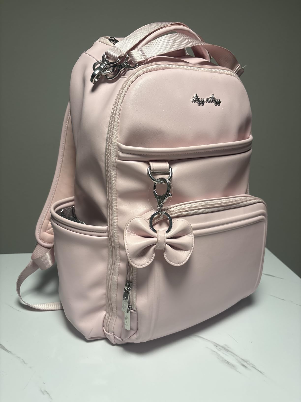 Itzy Ritzy Diaper Bag Backpack - Boss Plus - Large Capacity Baby Backpack Diaper Bag Featuring 19 Pockets, Changing Pad, Stroller Clips, and Comfortable Straps, Cognac customer photo 1