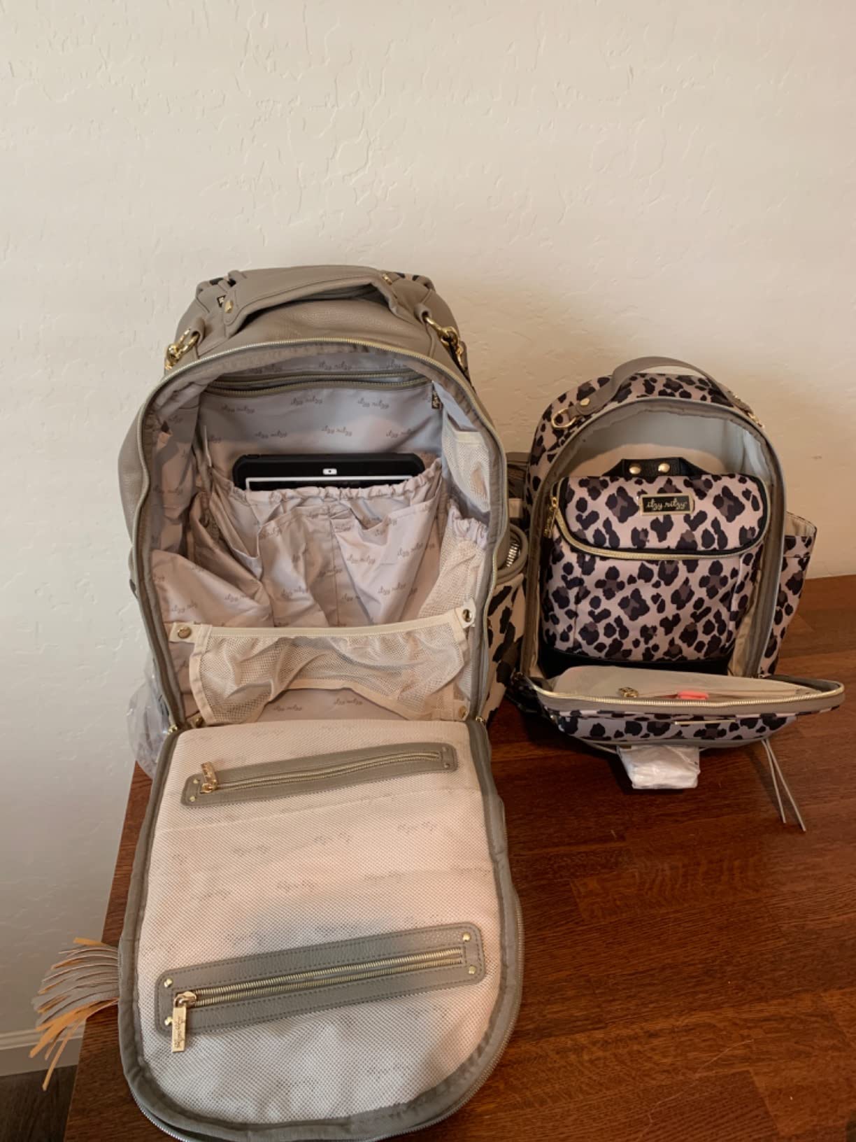 Itzy Ritzy Diaper Bag Backpack - Boss Plus - Large Capacity Baby Backpack Diaper Bag Featuring 19 Pockets, Changing Pad, Stroller Clips, and Comfortable Straps, Cognac customer photo 2