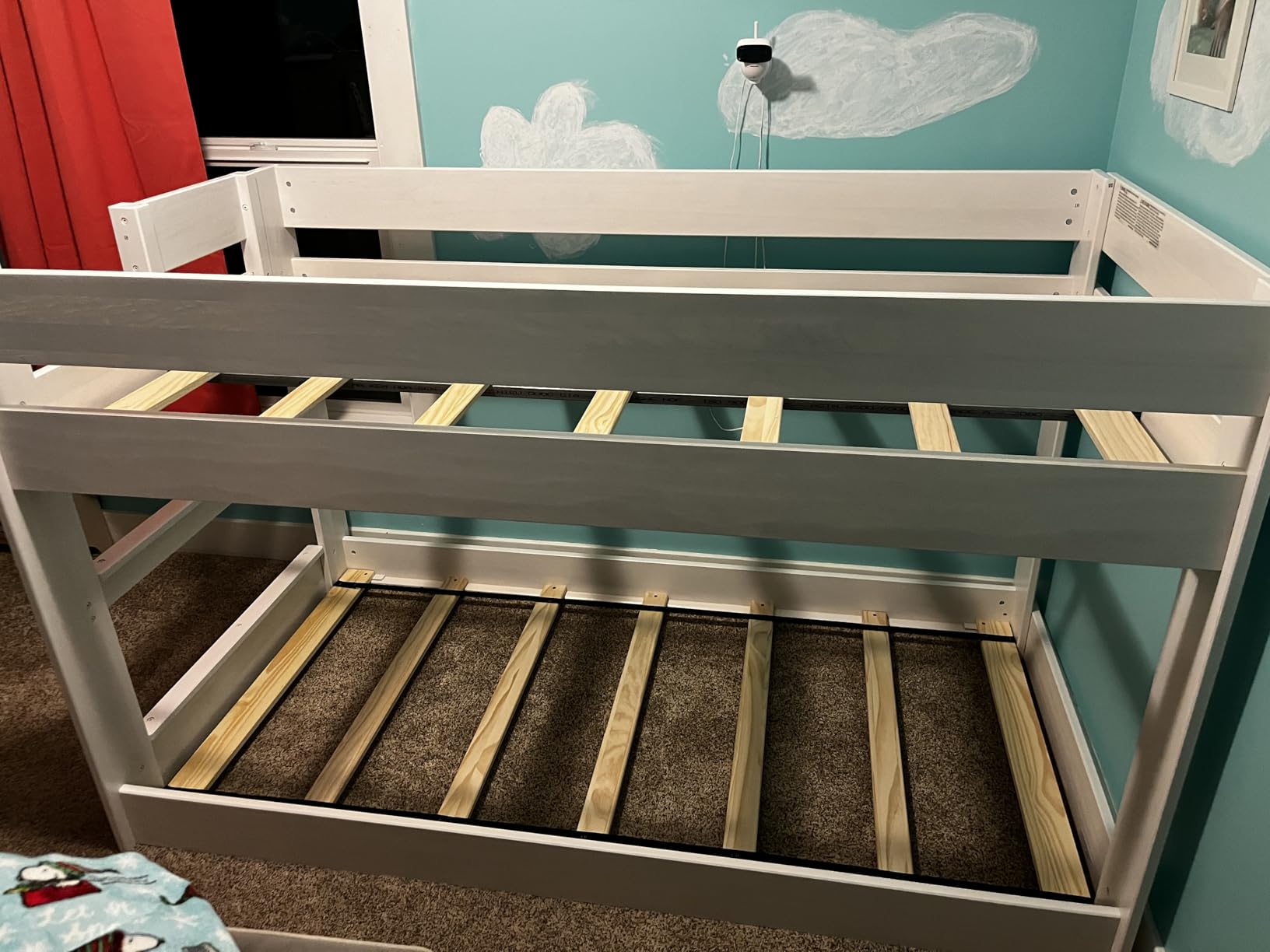 Max & Lily Modern Farmhouse Low Bunk Bed, Twin-Over-Twin Bed Frame For Kids, Driftwood customer photo 2