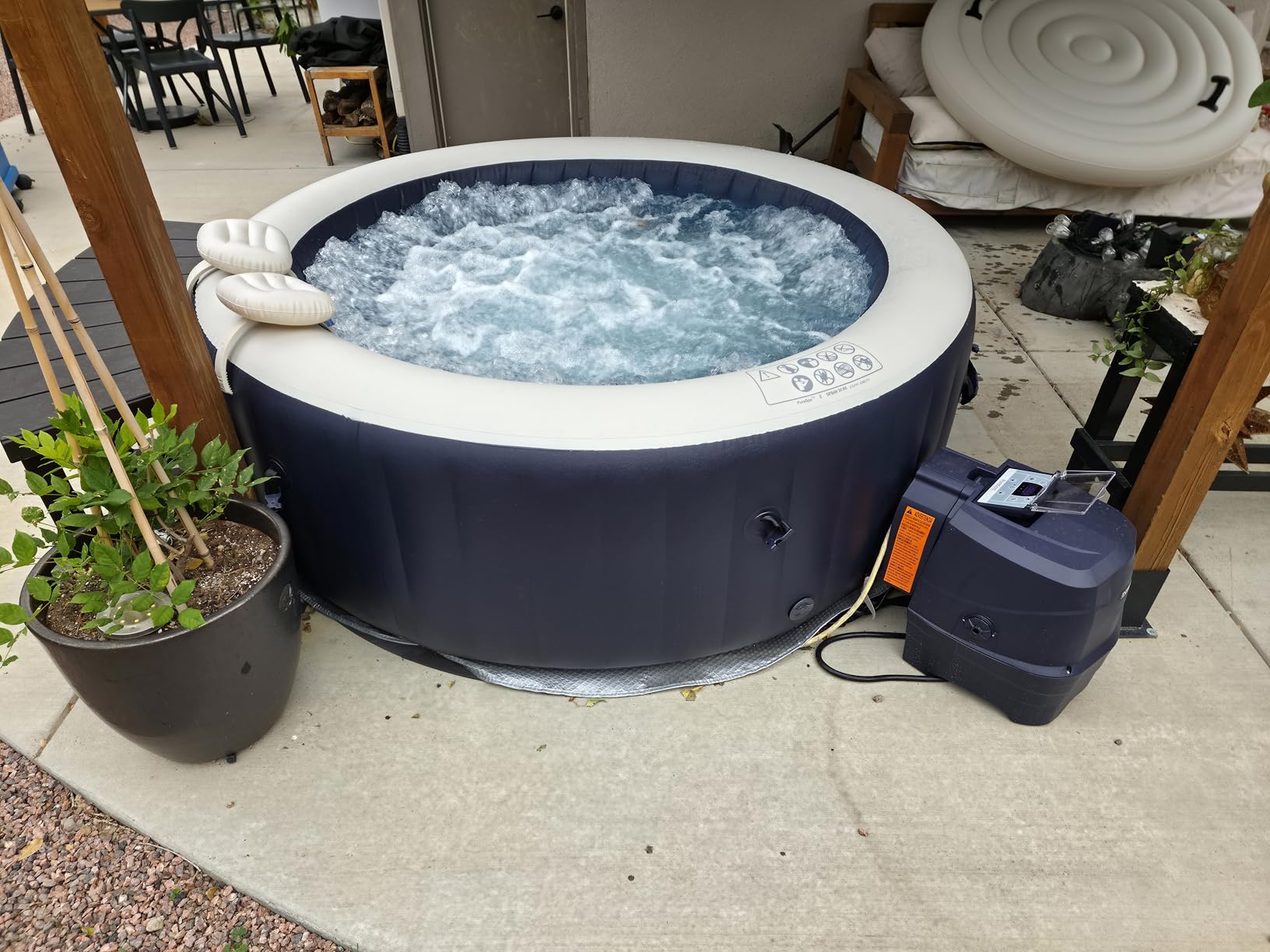 Intex 28429EP PureSpa Plus Portable Inflatable Hot Tub Bubble Jet Spa, 77 Inch x 28 Inch & 28514E Medium PureSpa Accessories Benches (2 Pack) customer photo 1