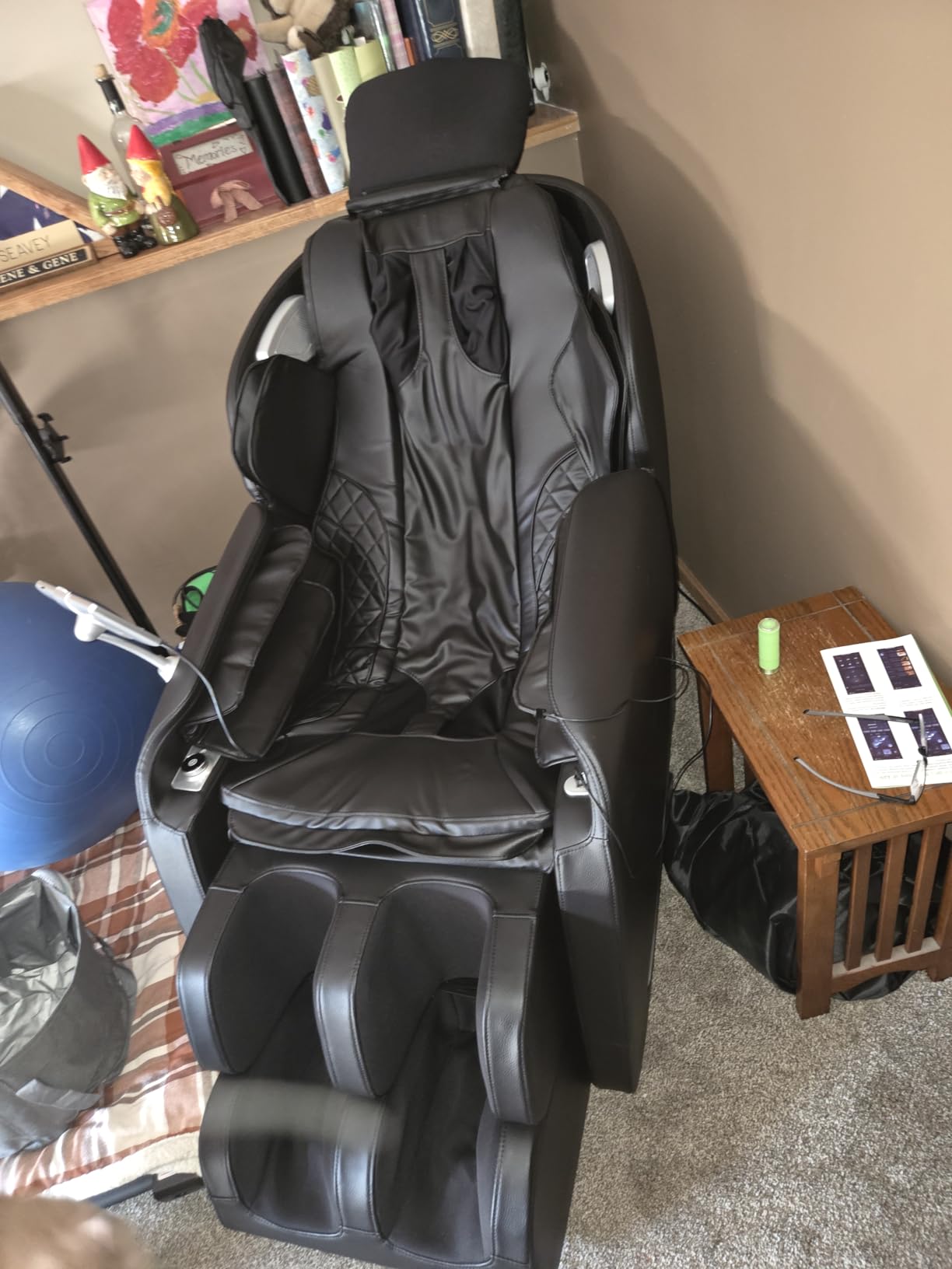 Real Relax Massage Chair Full Body with Unique Phone Controller, Heart and Blood Measurement, Zero Gravity 3D SL-Track Recliner with APP Control, Child Lock, Pause Button, Back Pad, Favor-06, Blue customer photo 2