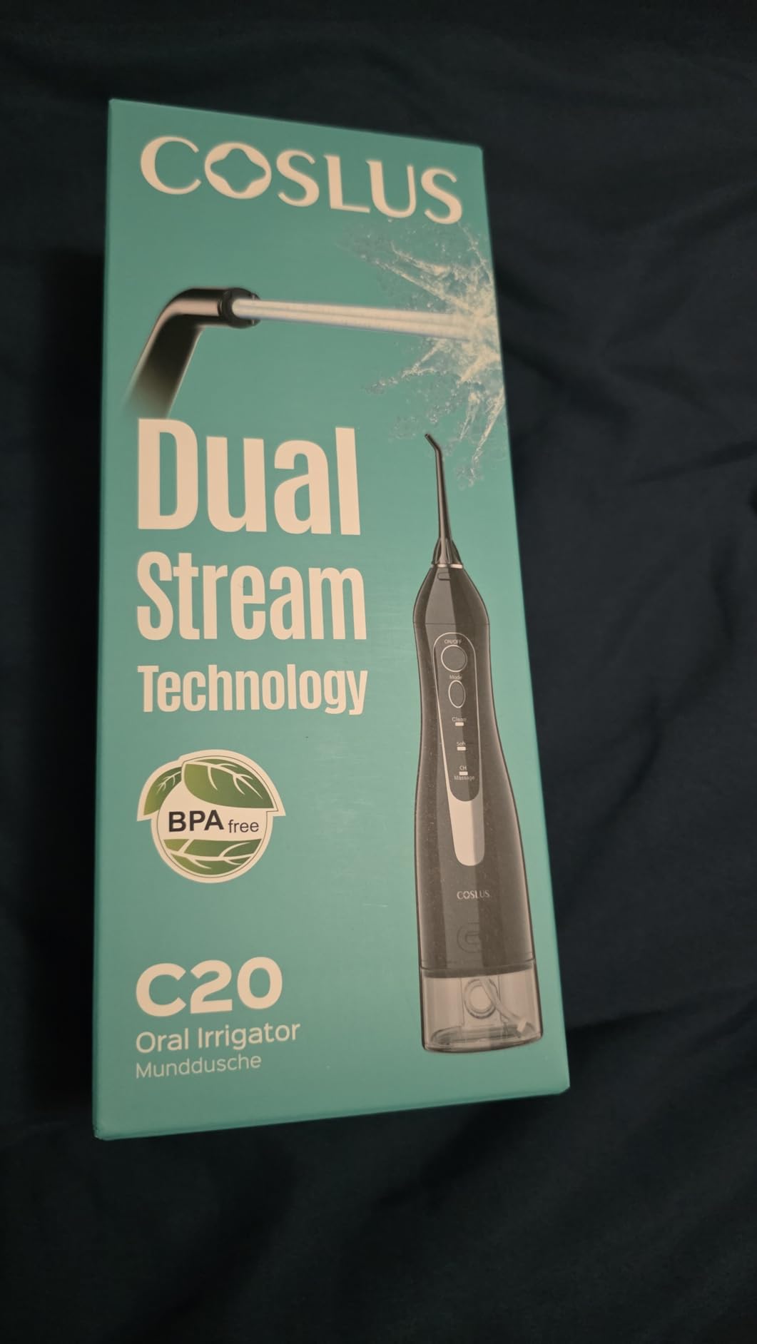 COSLUS ADA Accepted Water Dental Flosser Teeth Pick C20: Portable Cordless Oral Irrigator 300ML Rechargeable Travel Irrigation Cleaner IPX7 Waterproof, Professional Set Black customer photo 2